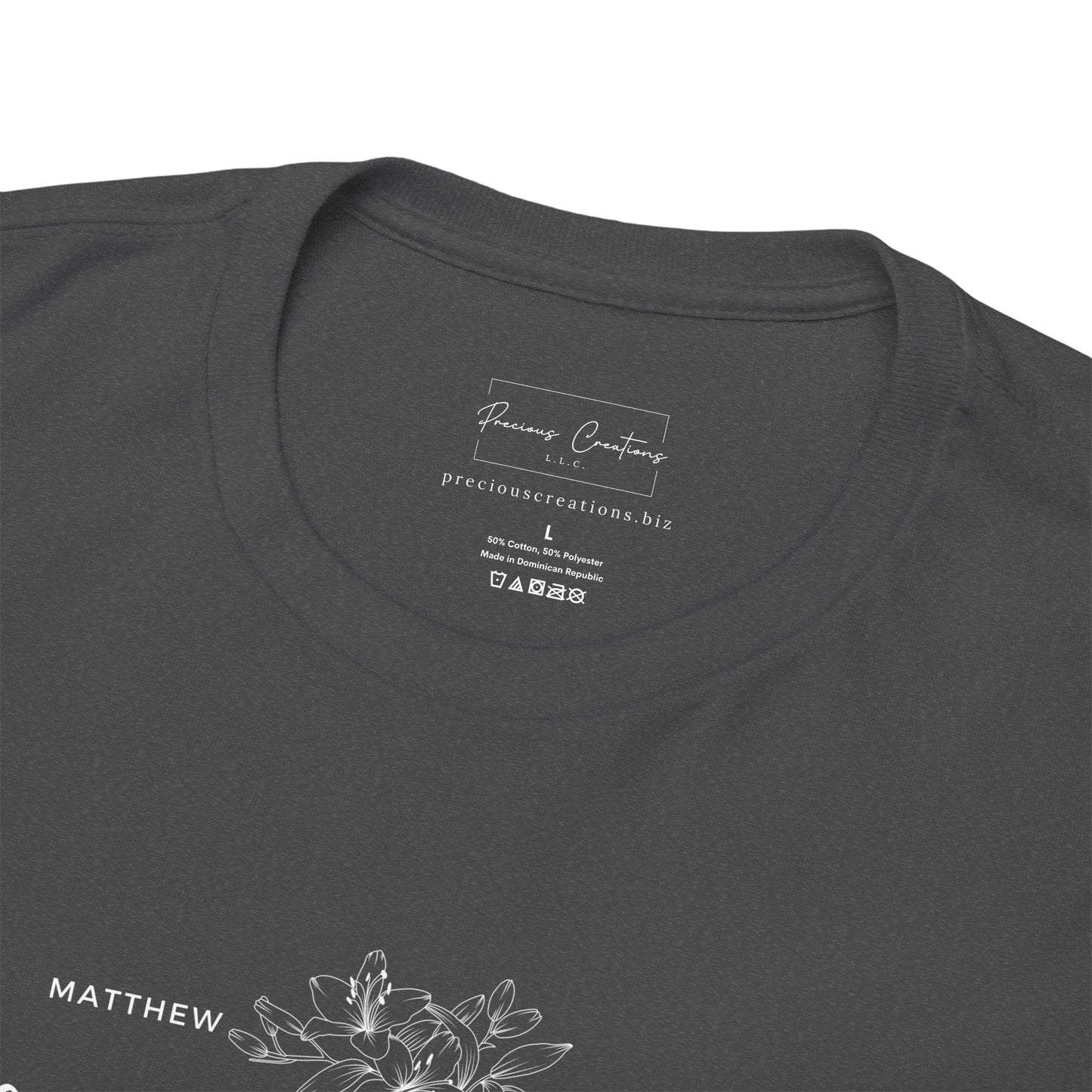Gildan Unisex Heavy Cotton Tee with 'Consider the Lilies' Design | Casual Wear, Gifts, Inspirational Apparel, Everyday Comfort