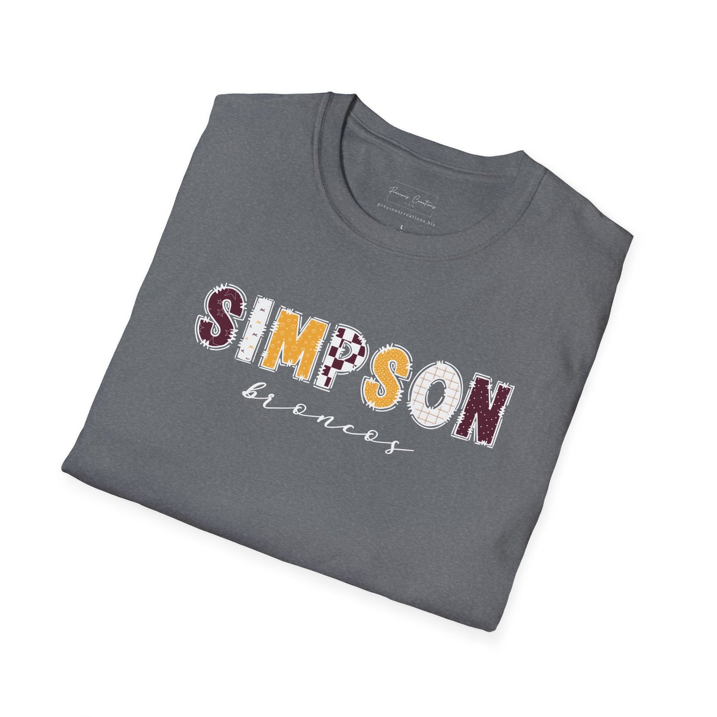 Gildan Simpson Broncos Unisex Softstyle T-Shirt, Cute Graphic Tee, Team Spirit Shirt, Casual Wear, Gift for Fans