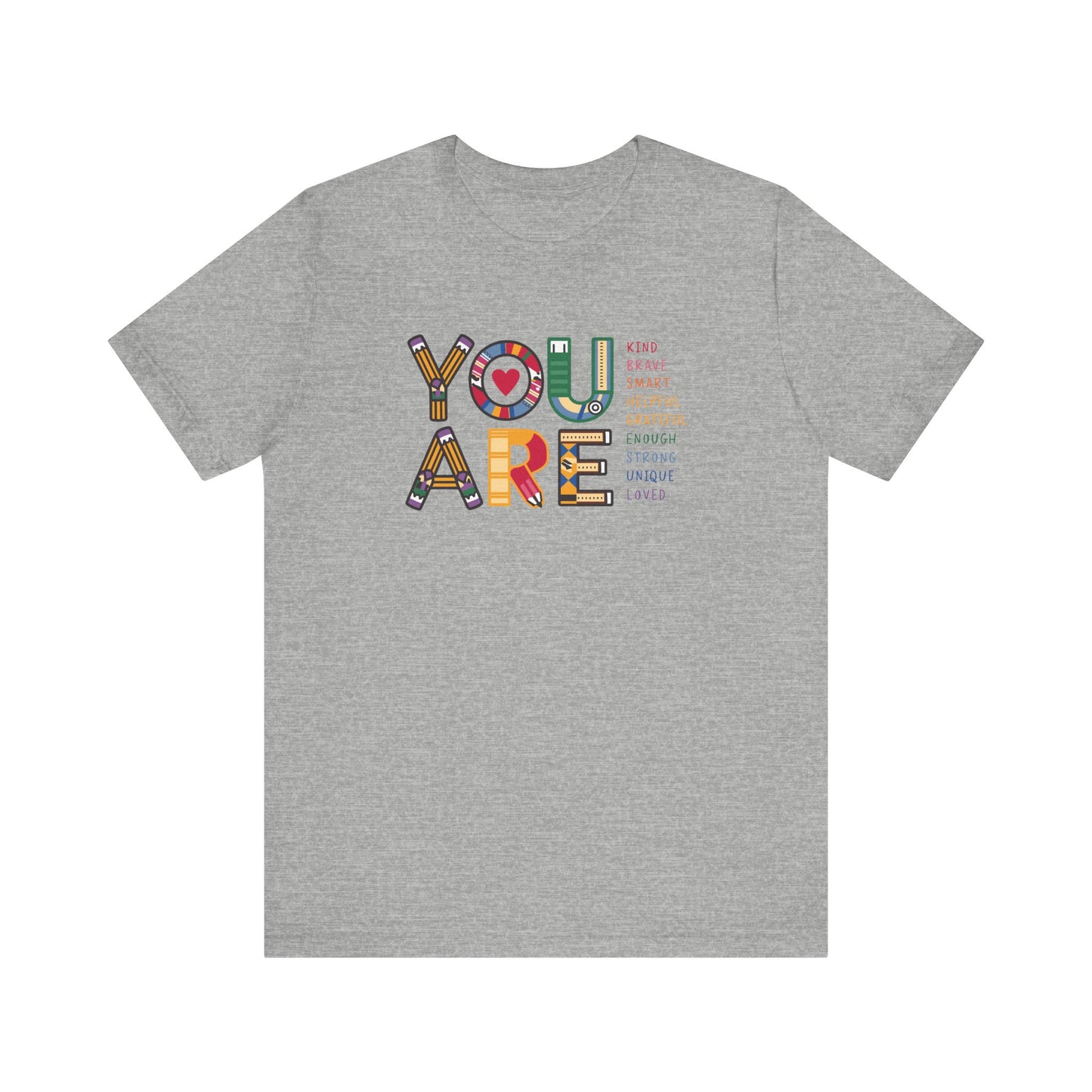 Bella + Canvas Teacher Tee, Unisex Jersey Short Sleeve Tee, Comfortable, You are Affirmations