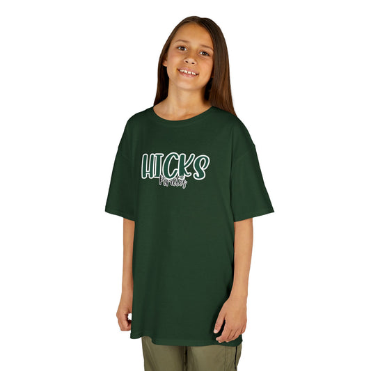 Gildan Kids Heavy Cotton Tee with Hicks Pirates Style 2 Design, Cute Children's T-Shirt, School Spirit Apparel, Gift for Young Fans, Sporty Kids Wear