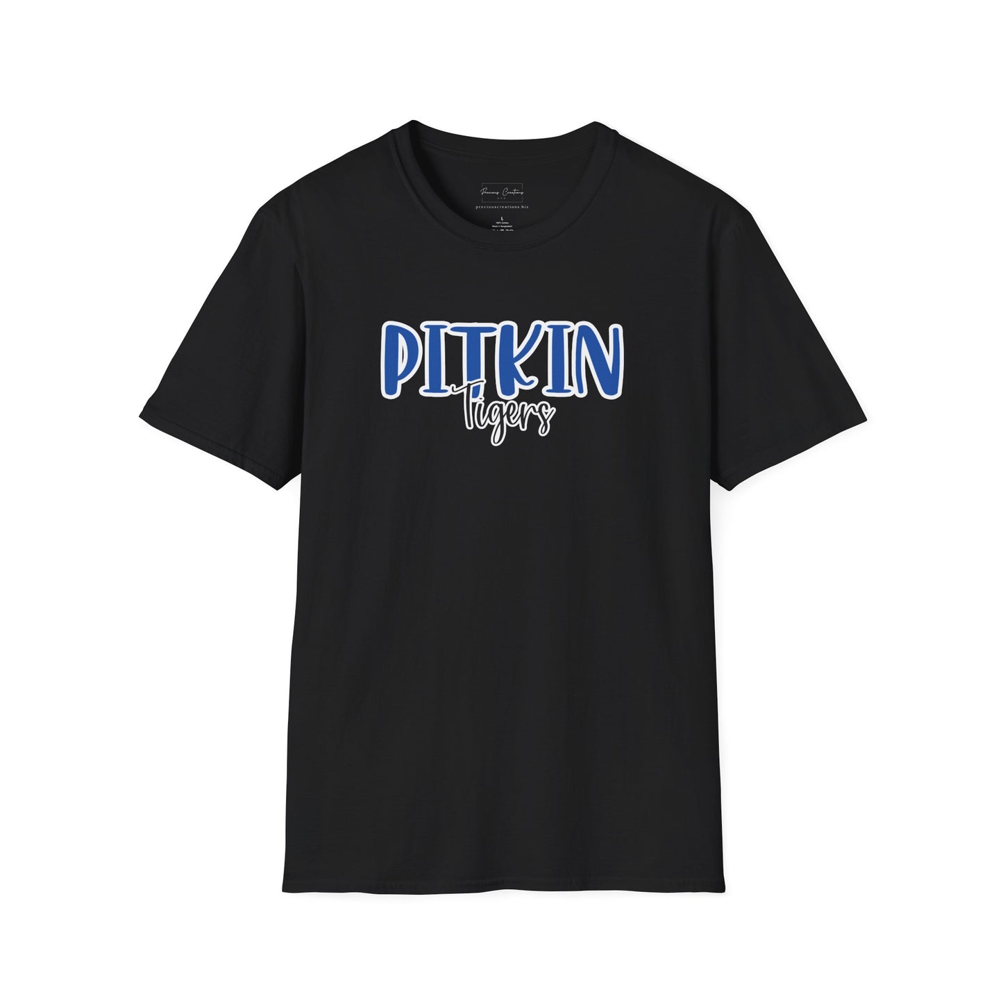 Gildan Pitkin Tigers Style 2 Unisex Softstyle T-Shirt, Cute Graphic Tee, Team Spirit Shirt, Casual Wear, Gift for Fans