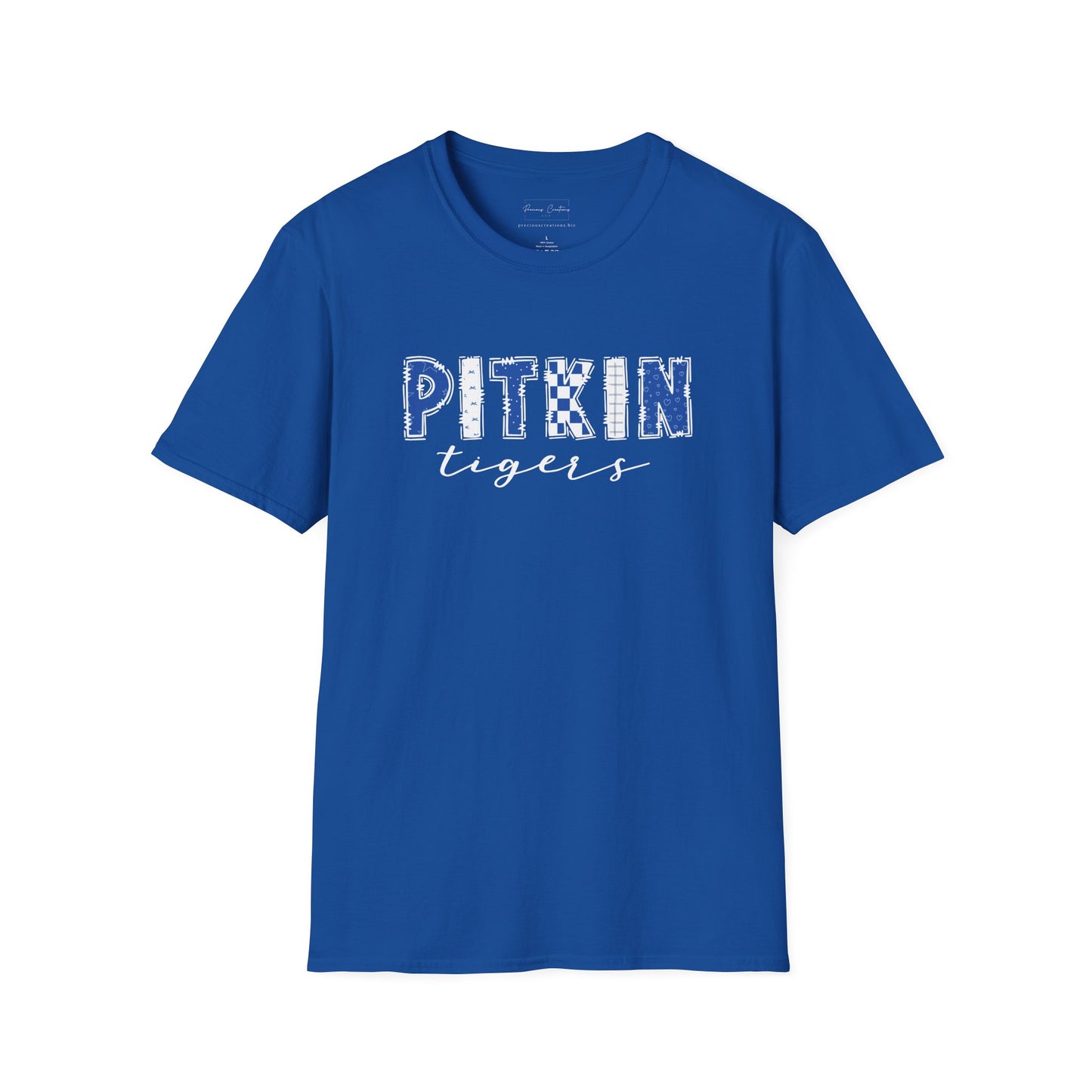 Gildan Pitkin Tigers Unisex Softstyle T-Shirt, Cute Graphic Tee, Team Spirit Shirt, Casual Wear, Gift for Fans