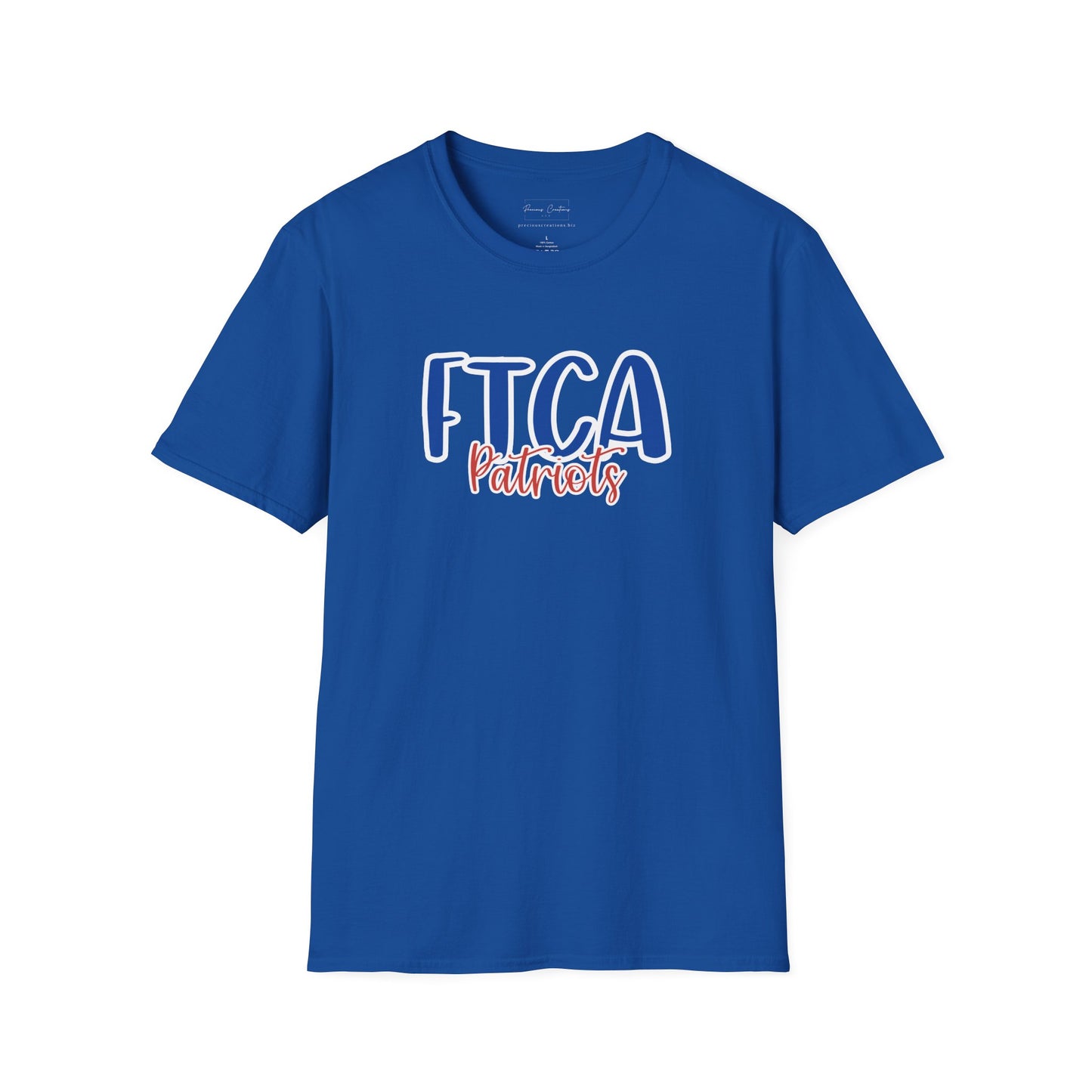 Gildan Faith Training Christian Academy Patriots Style 2 Unisex Softstyle T-Shirt, Cute Graphic Tee, Team Spirit Shirt, Casual Wear, Gift for Fans