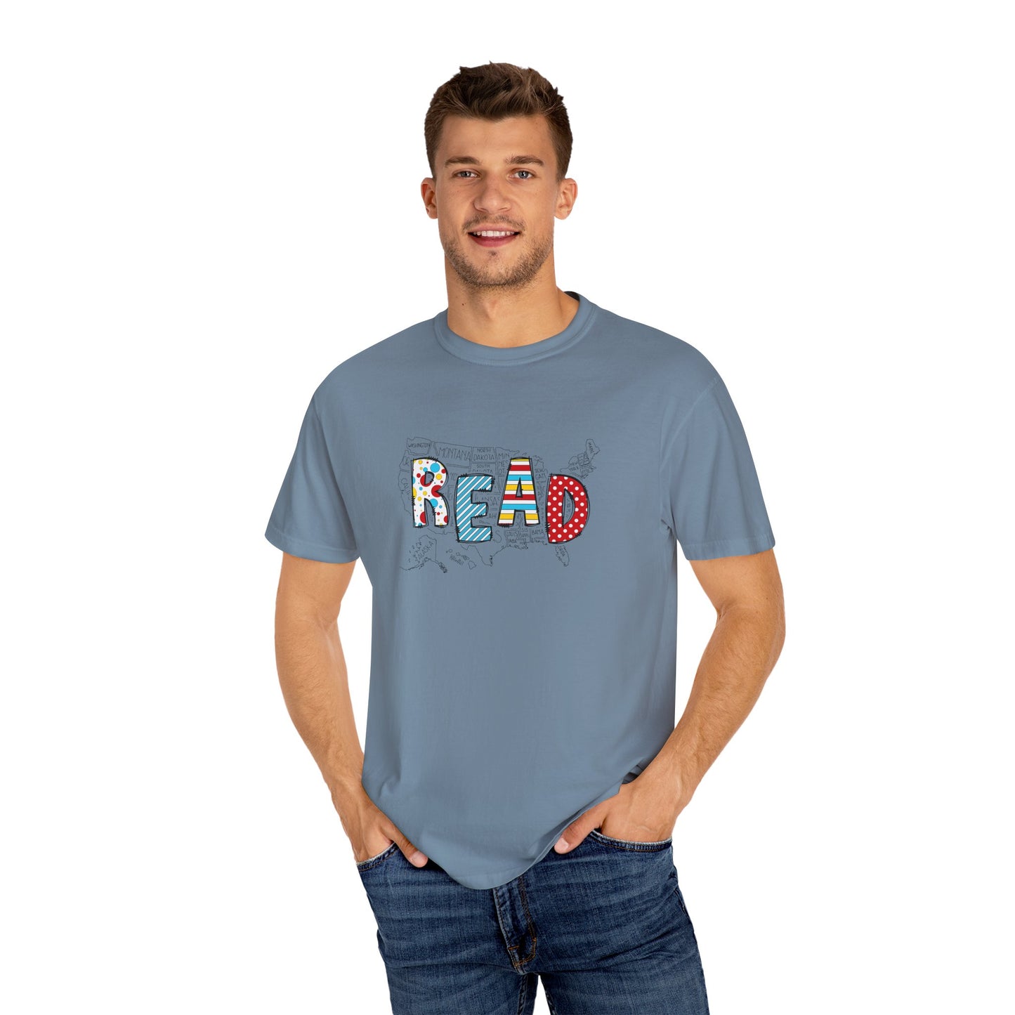 Comfort Colors Unisex Read across the US - Perfect for Teachers, Back to School, Gifts, Classroom Apparel, Casual Wear