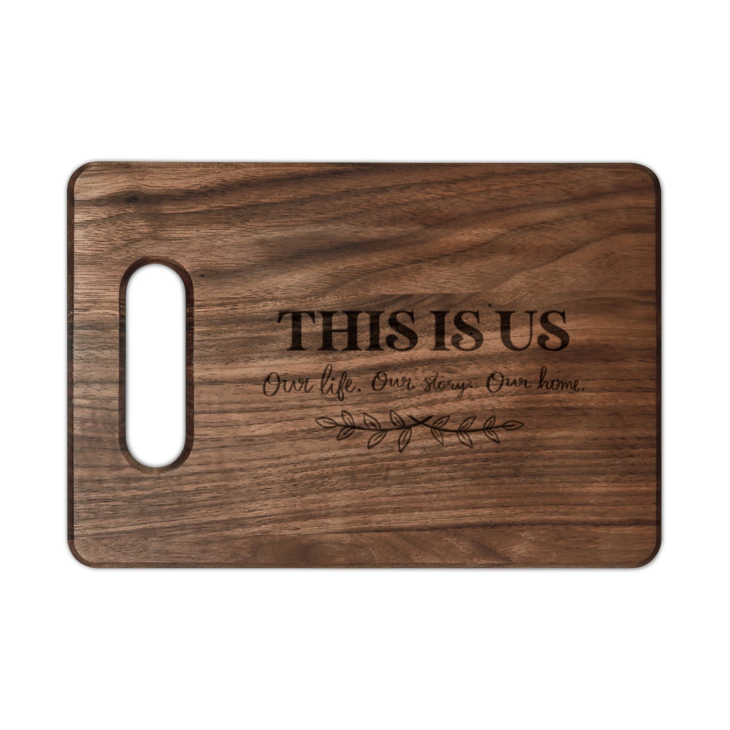 Personalized Wooden Cutting Board - "This Is Us" Engraved Kitchen Decor