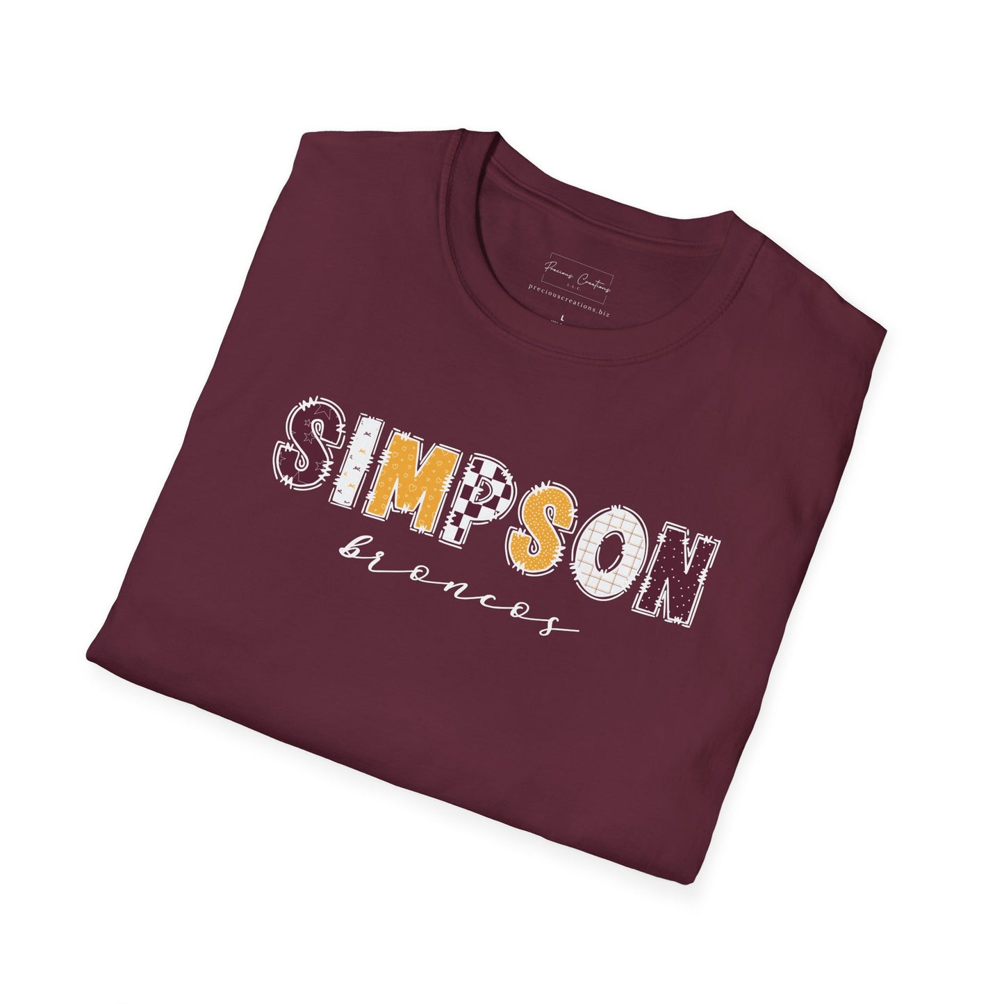 Gildan Simpson Broncos Unisex Softstyle T-Shirt, Cute Graphic Tee, Team Spirit Shirt, Casual Wear, Gift for Fans