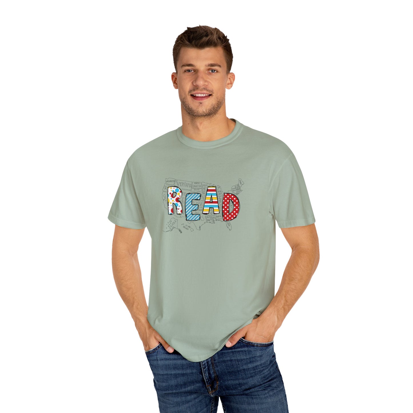 Comfort Colors Unisex Read across the US - Perfect for Teachers, Back to School, Gifts, Classroom Apparel, Casual Wear
