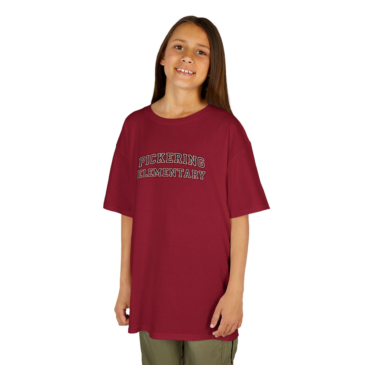 Custom Name Gildan Kids Heavy Cotton Tee with Pickering Design, Cute Children's T-Shirt, School Spirit Apparel, Gift for Young Fans, Sporty Kids Wear