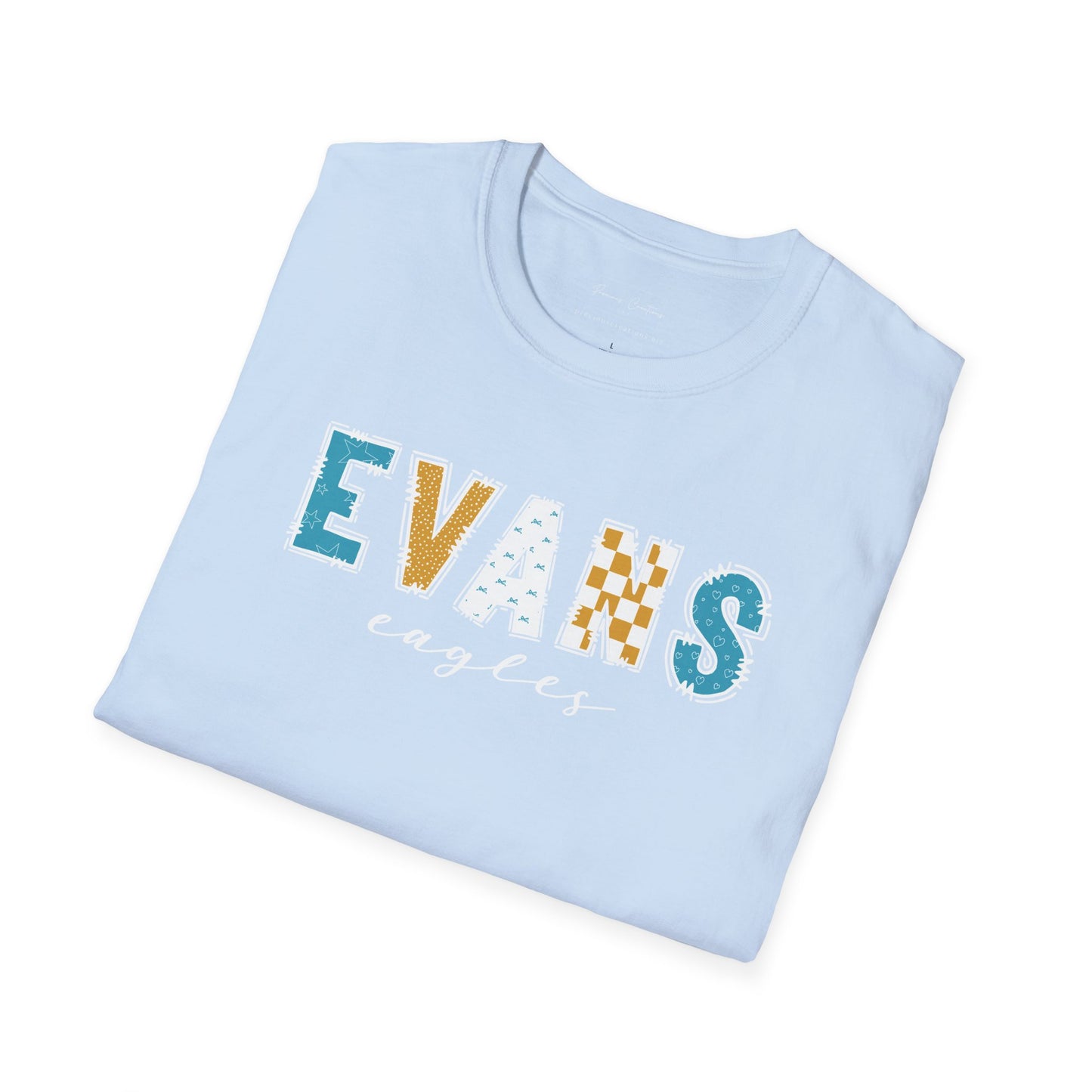 Gildan Evans Eagles Unisex Softstyle T-Shirt, Cute Graphic Tee, Team Spirit Shirt, Casual Wear, Gift for Fans