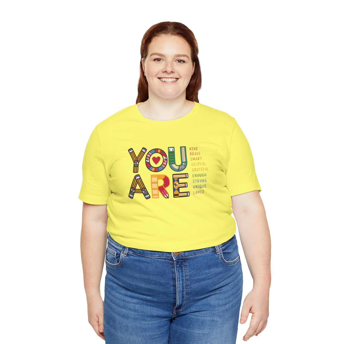 Bella + Canvas Teacher Tee, Unisex Jersey Short Sleeve Tee, Comfortable, You are Affirmations