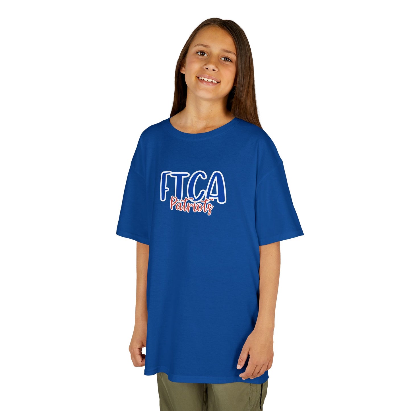 Gildan Kids Heavy Cotton Tee with Faith Training Patriots Style 2 Design, Cute Children's T-Shirt, School Spirit Apparel, Gift for Young Fans, Sporty Kids Wear