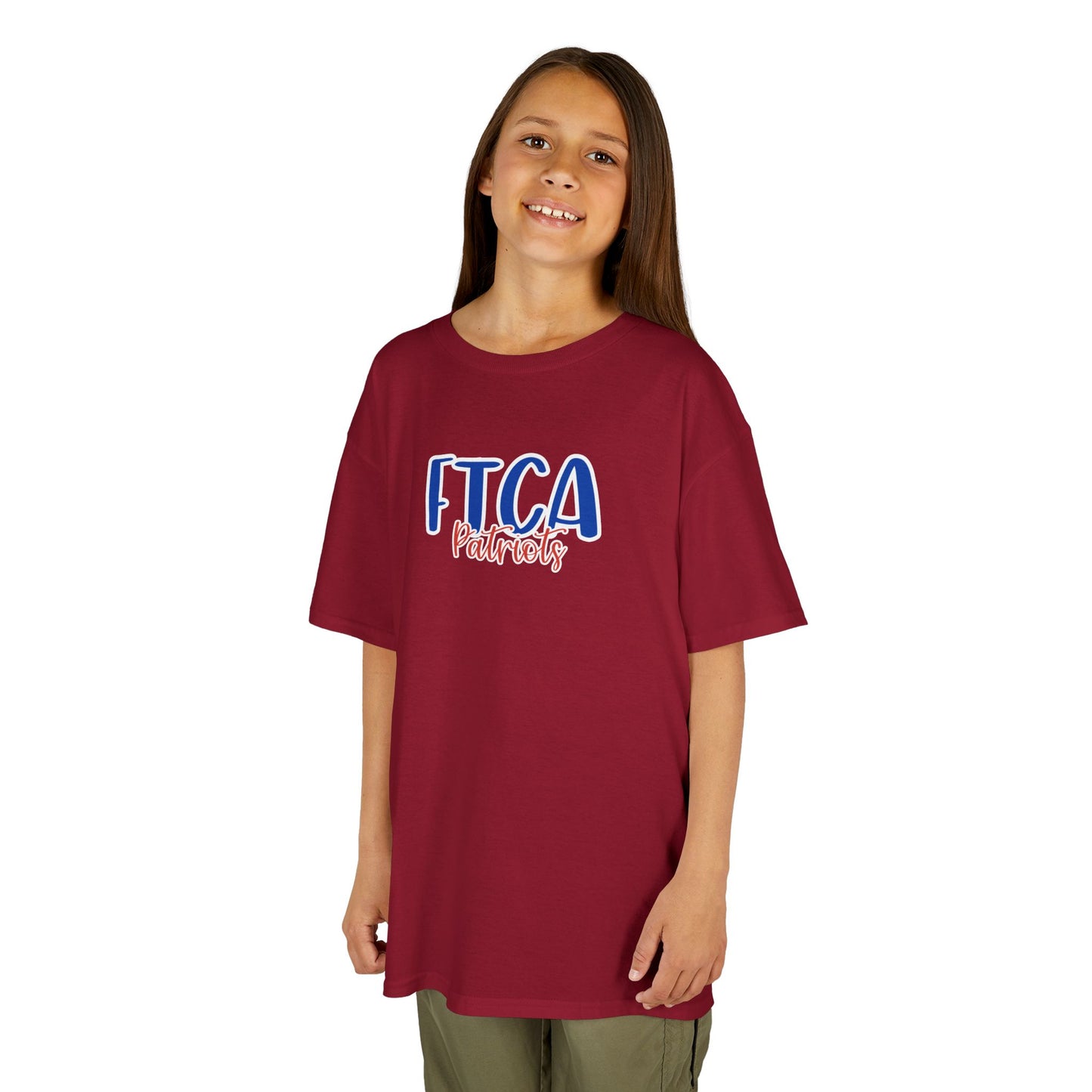 Gildan Kids Heavy Cotton Tee with Faith Training Patriots Style 2 Design, Cute Children's T-Shirt, School Spirit Apparel, Gift for Young Fans, Sporty Kids Wear