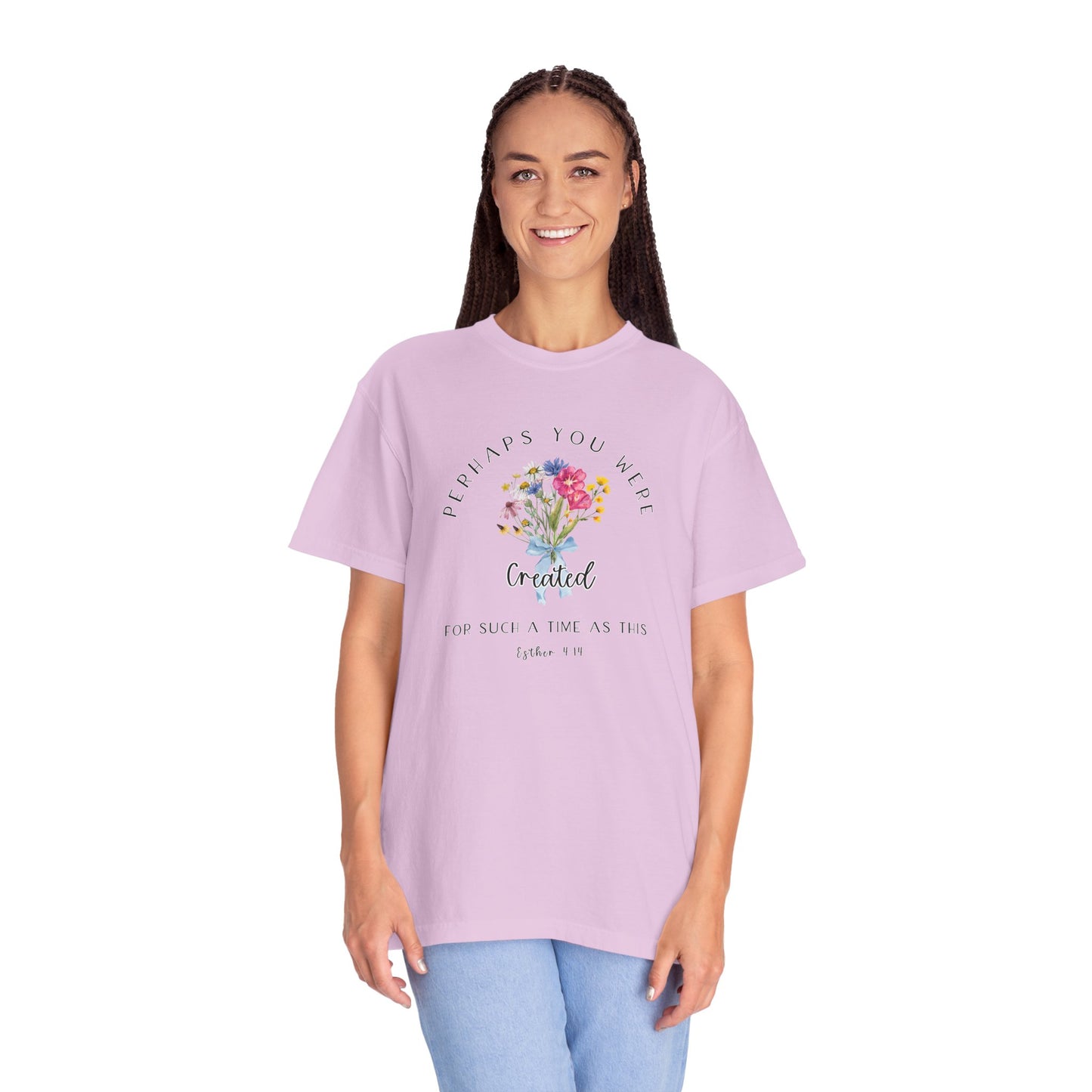 Comfort Colors Esther 4:14 Light colors Inspirational Floral T-Shirt, Unisex Garment-Dyed Tee, Perfect Gift, Spiritual Apparel, Thoughtful Quote Shirt, Everyday Wear