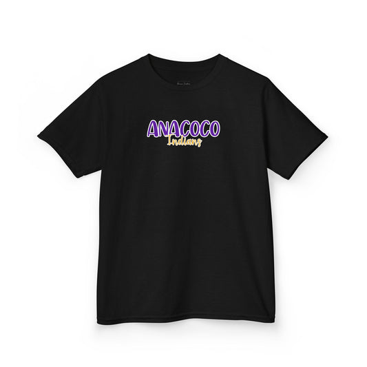 Gildan Kids Heavy Cotton Tee with Anacoco Indians Style 2 Design, Cute Children's T-Shirt, School Spirit Apparel, Gift for Young Fans, Sporty Kids Wear