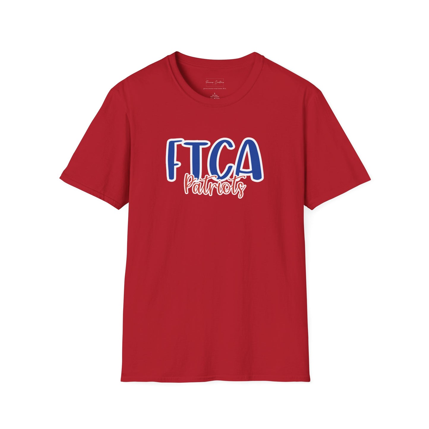 Gildan Faith Training Christian Academy Patriots Style 2 Unisex Softstyle T-Shirt, Cute Graphic Tee, Team Spirit Shirt, Casual Wear, Gift for Fans