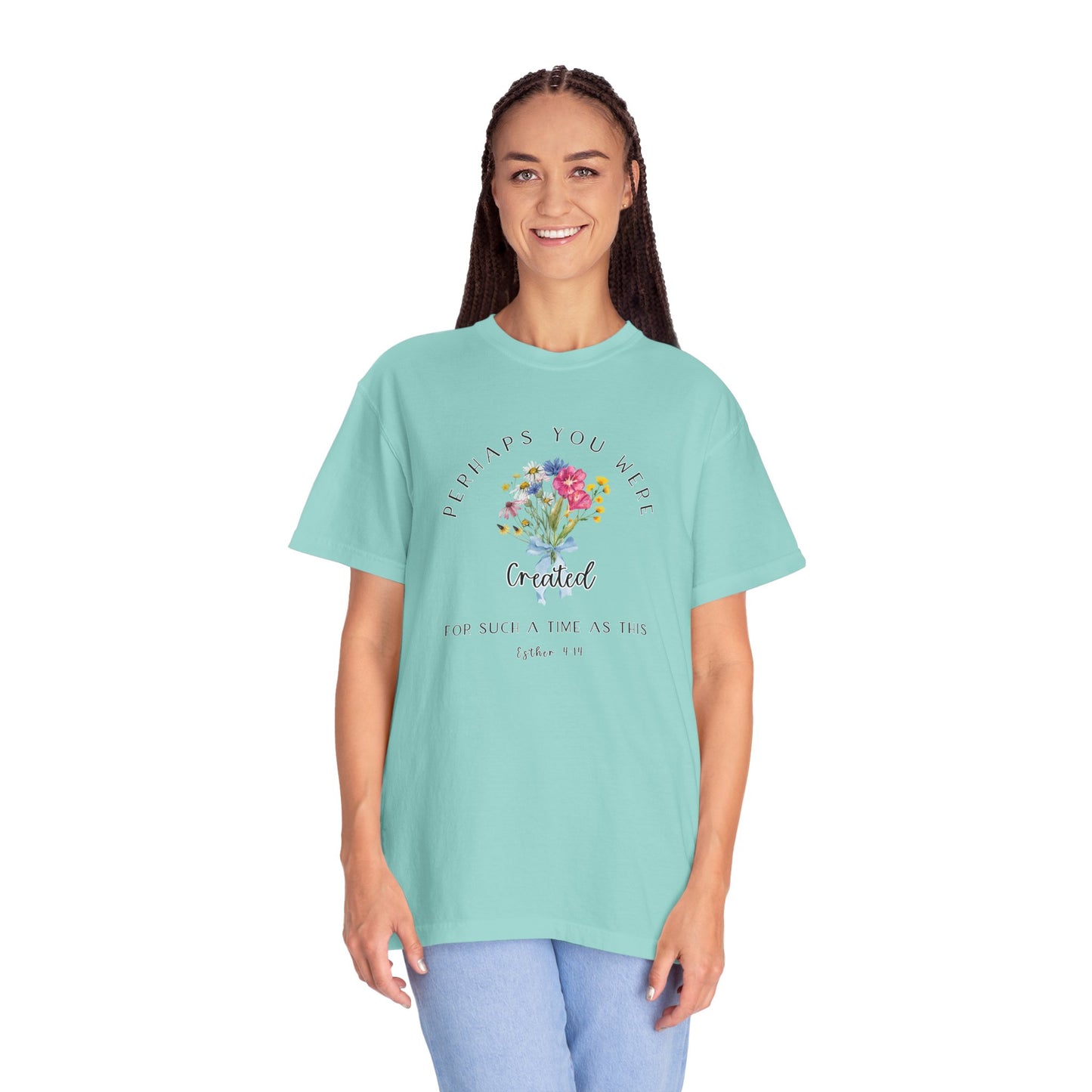 Comfort Colors Esther 4:14 Light colors Inspirational Floral T-Shirt, Unisex Garment-Dyed Tee, Perfect Gift, Spiritual Apparel, Thoughtful Quote Shirt, Everyday Wear