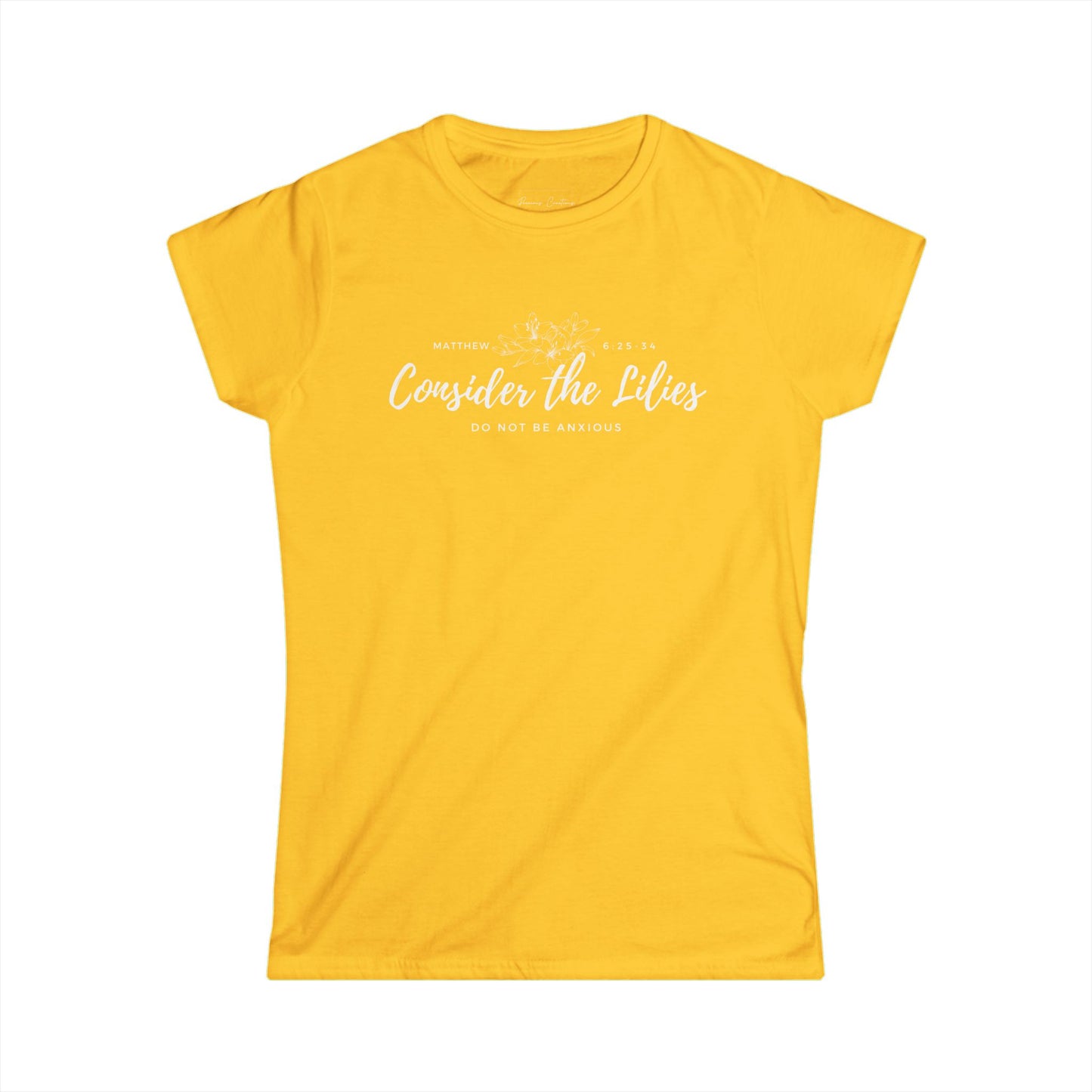 Gildan Inspirational Women's Tee - Consider the Lilies, Motivational Tshirt, Gift for Her, Faith Based Apparel, Christian Clothing, [...]