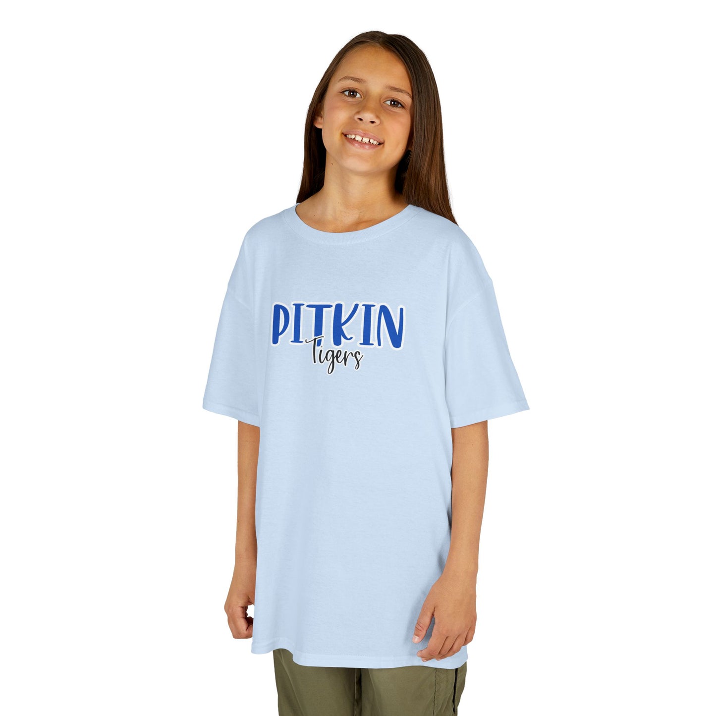Gildan Kids Heavy Cotton Tee with Pitkin Tigers Style 2 Design, Cute Children's T-Shirt, School Spirit Apparel, Gift for Young Fans, Sporty Kids Wear