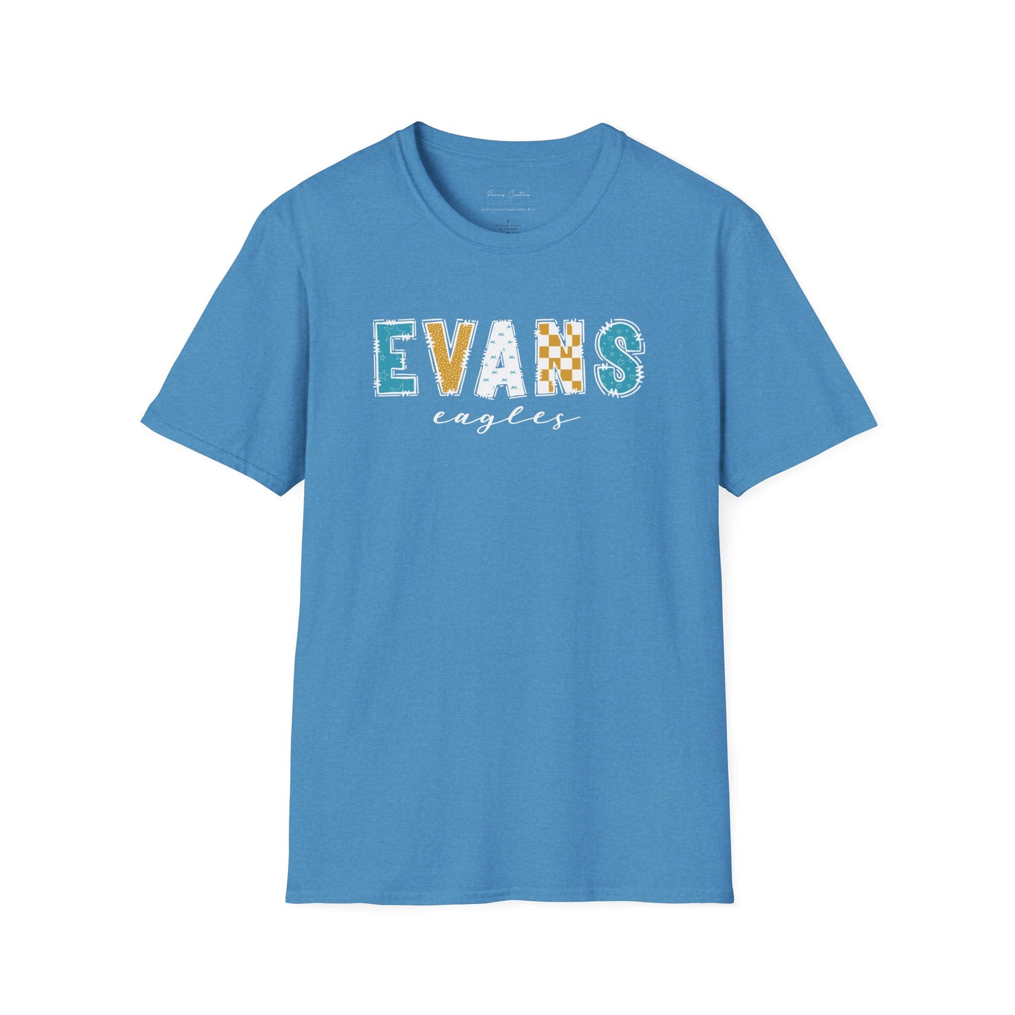 Gildan Evans Eagles Unisex Softstyle T-Shirt, Cute Graphic Tee, Team Spirit Shirt, Casual Wear, Gift for Fans