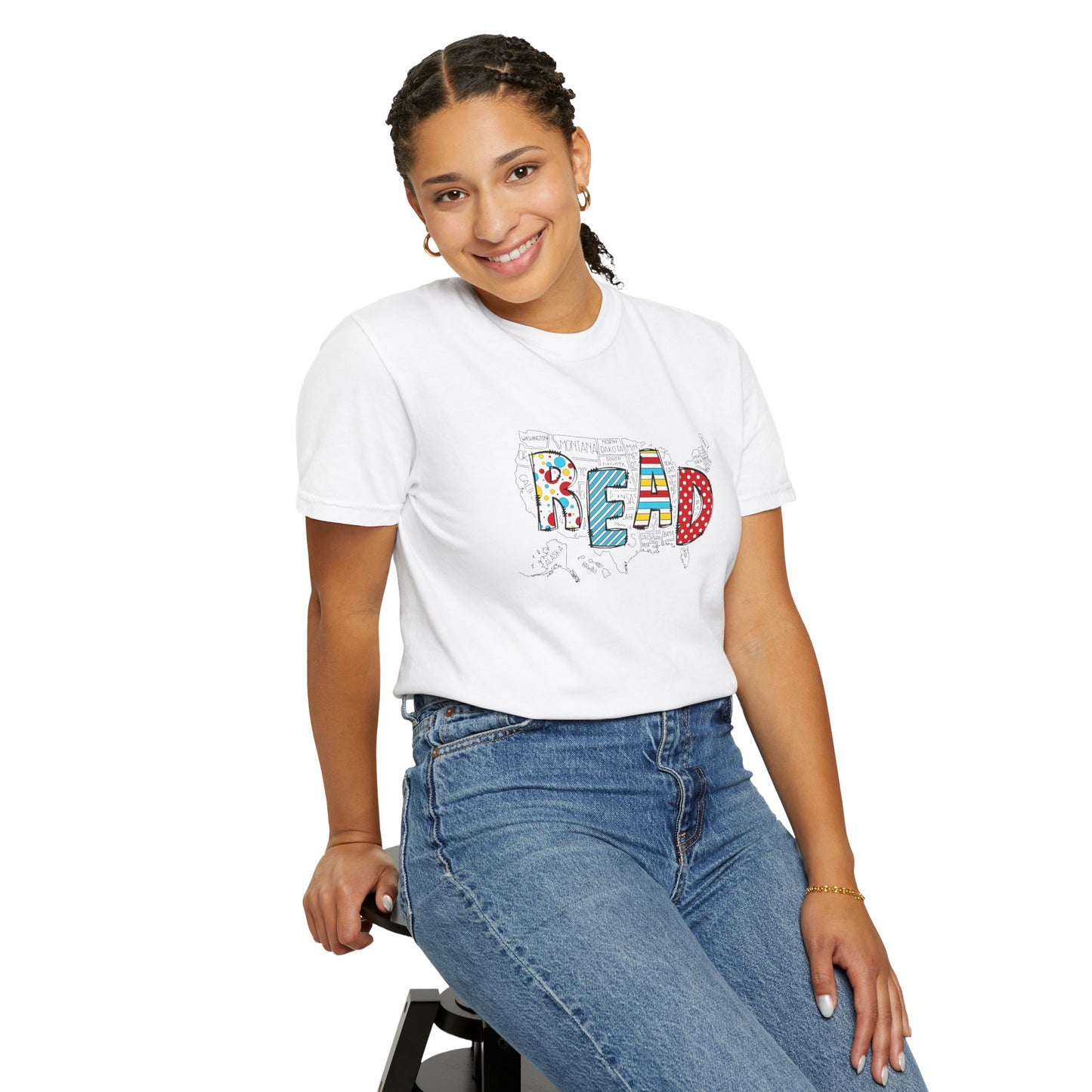 Comfort Colors Unisex Read across the US - Perfect for Teachers, Back to School, Gifts, Classroom Apparel, Casual Wear