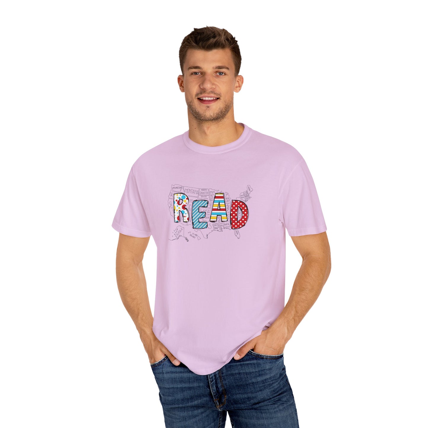 Comfort Colors Unisex Read across the US - Perfect for Teachers, Back to School, Gifts, Classroom Apparel, Casual Wear