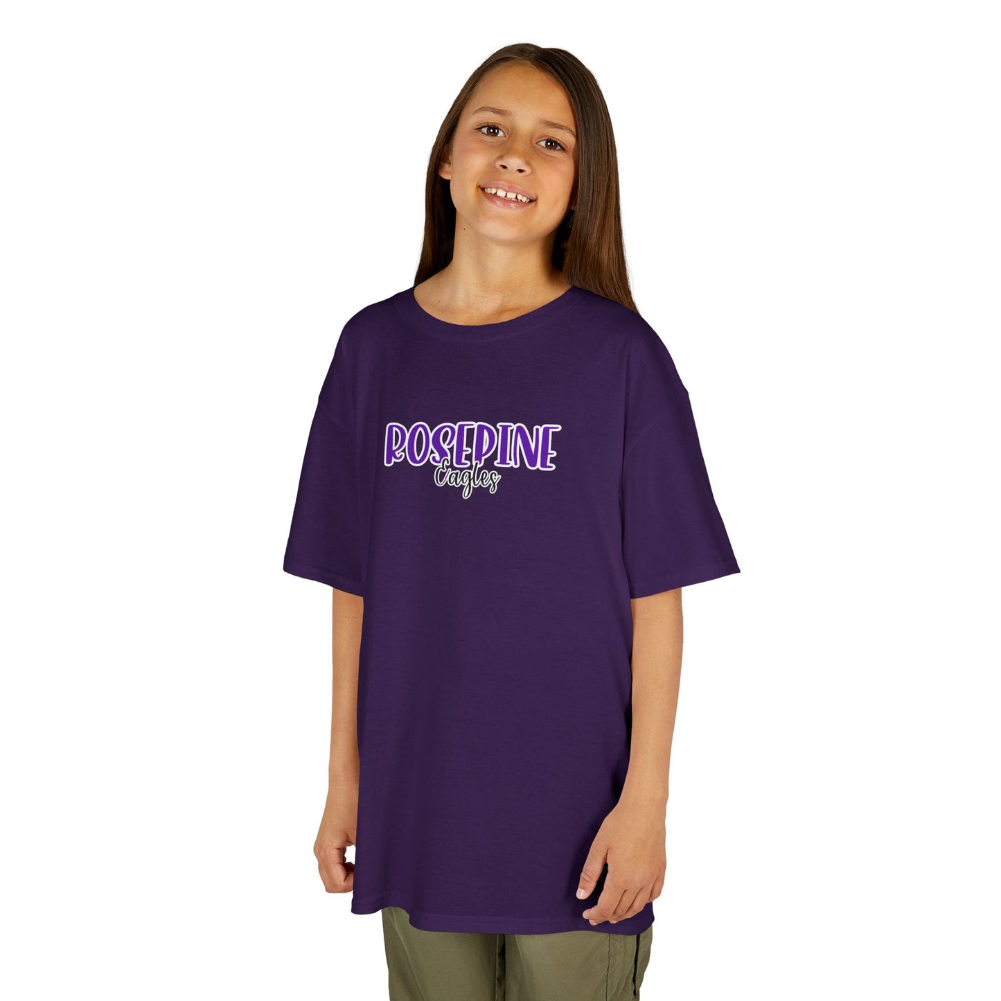 Gildan Kids Heavy Cotton Tee with Rosepine Eagles Style 2 Design, Cute Children's T-Shirt, School Spirit Apparel, Gift for Young Fans, Sporty Kids Wear