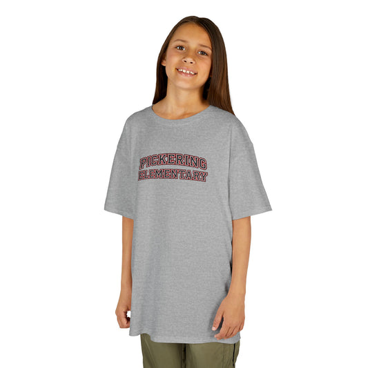 Custom Name Gildan Kids Heavy Cotton Tee with Pickering Design, Cute Children's T-Shirt, School Spirit Apparel, Gift for Young Fans, Sporty Kids Wear