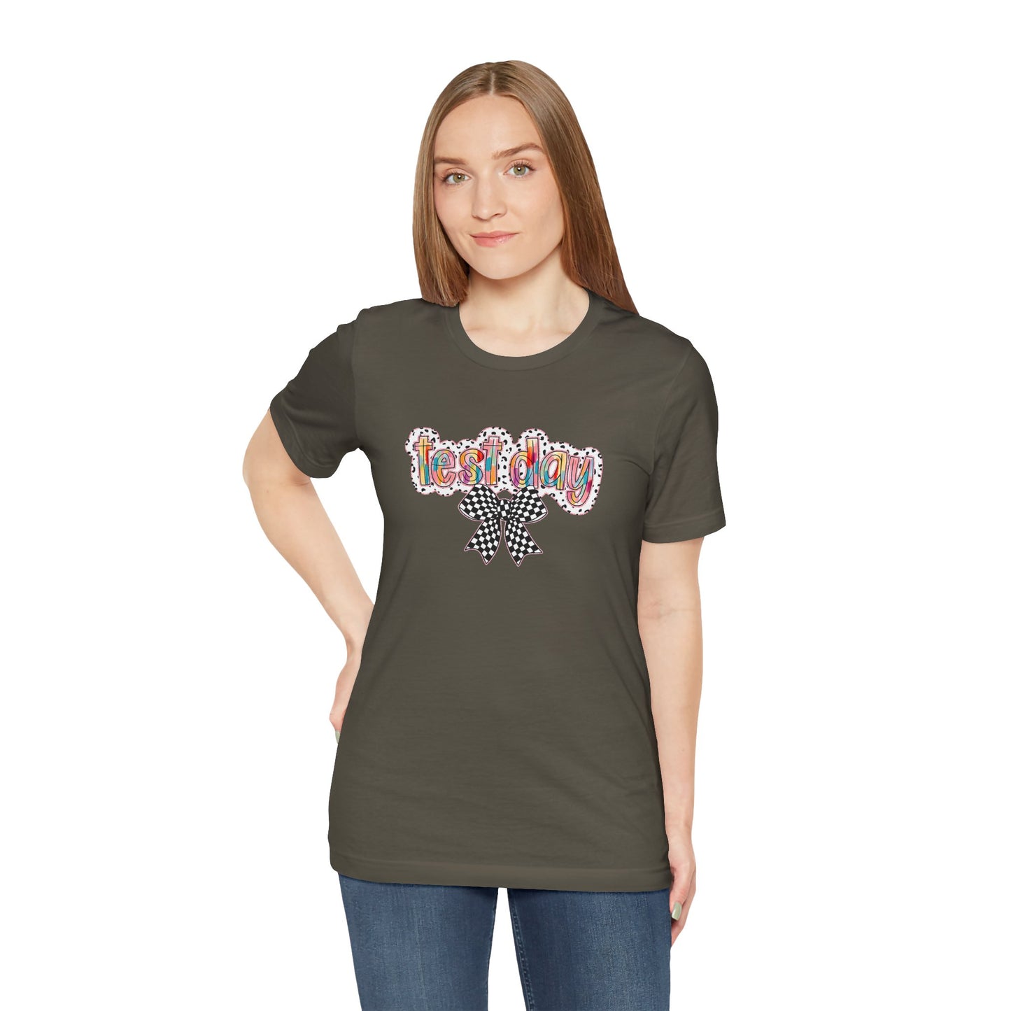 Bella + Canvas Test Day Short Sleeve Tee, Fun Gift, Party Attire, Unisex Shirt, Casual Wear, Summer Style