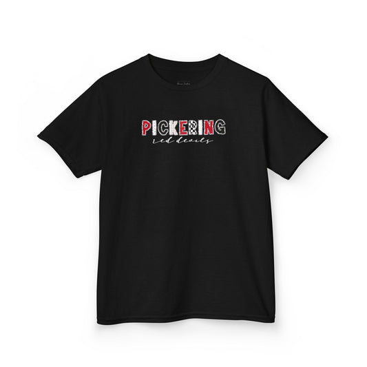 Gildan Kids Heavy Cotton Tee with Pickering Design, Cute Children's T-Shirt, School Spirit Apparel, Gift for Young Fans, Sporty Kids Wear