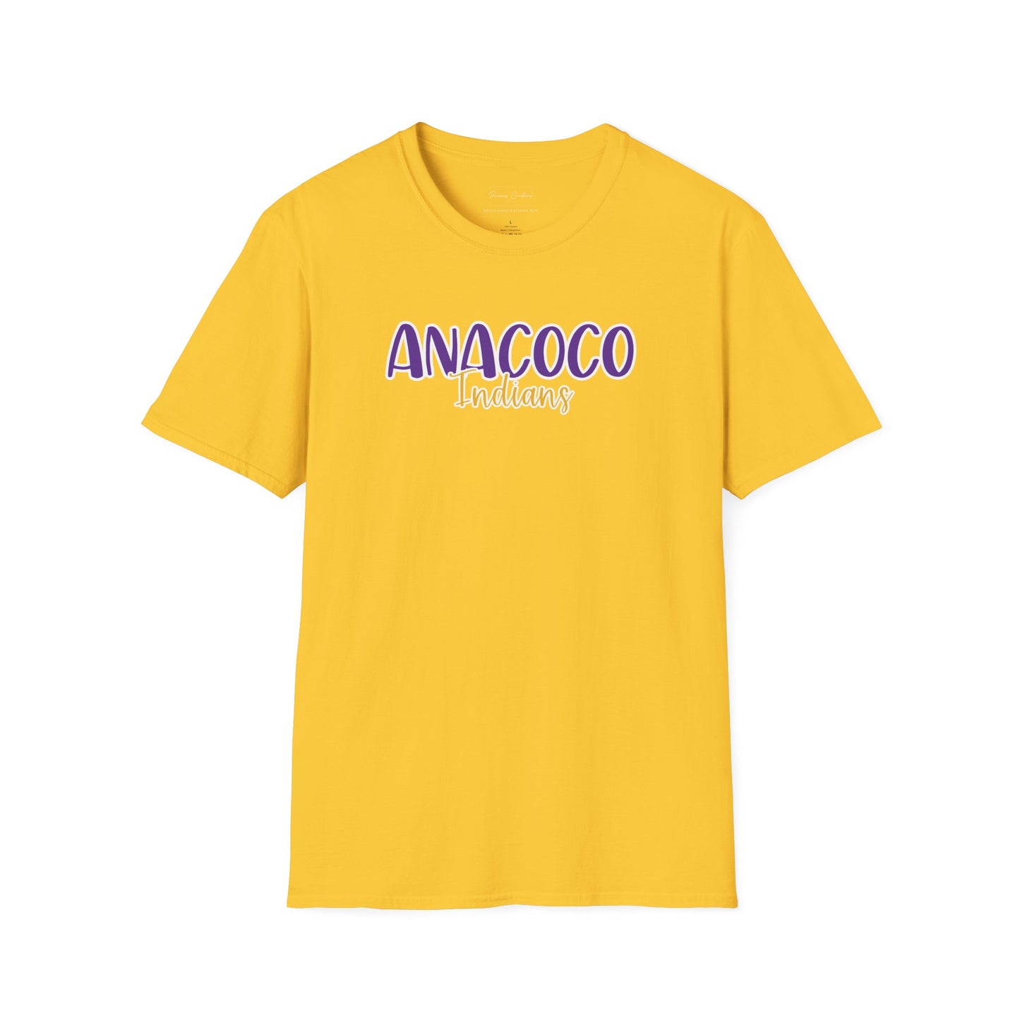 Gildan Anacoco Indians Style 2 Unisex Softstyle T-Shirt, Cute Graphic Tee, Team Spirit Shirt, Casual Wear, Gift for Fans