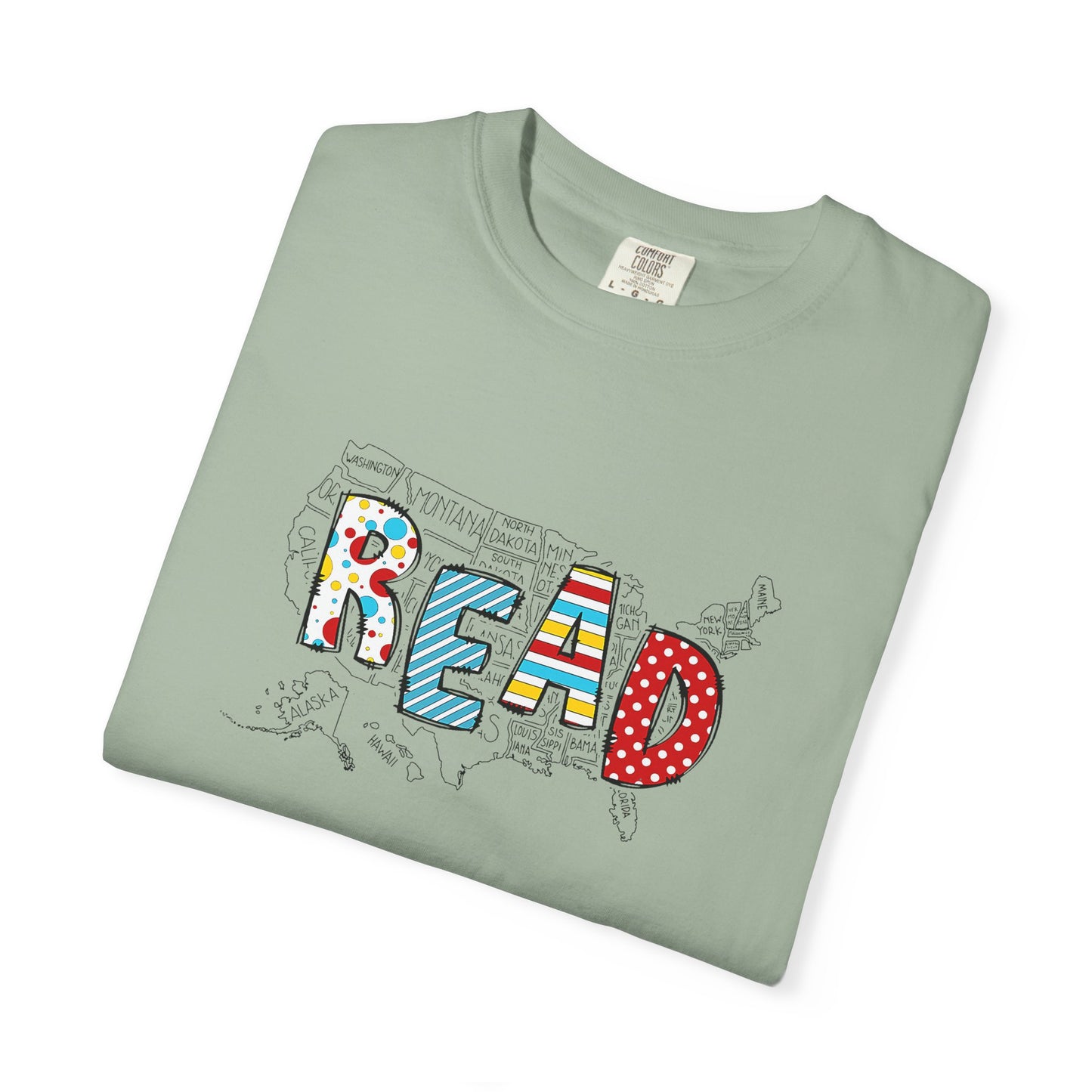 Comfort Colors Unisex Read across the US - Perfect for Teachers, Back to School, Gifts, Classroom Apparel, Casual Wear