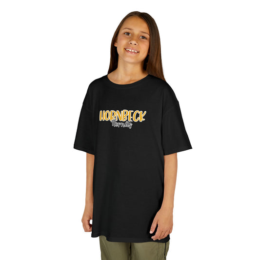 Gildan Kids Heavy Cotton Tee with Hornbeck Hornets Style 2 Design, Cute Children's T-Shirt, School Spirit Apparel, Gift for Young Fans, Sporty Kids Wear