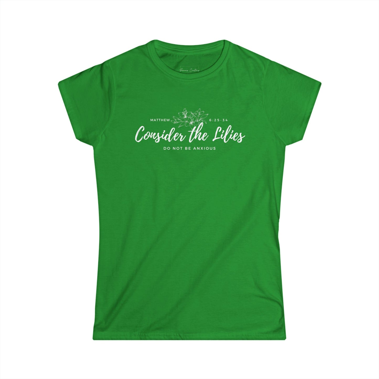 Gildan Inspirational Women's Tee - Consider the Lilies, Motivational Tshirt, Gift for Her, Faith Based Apparel, Christian Clothing, [...]