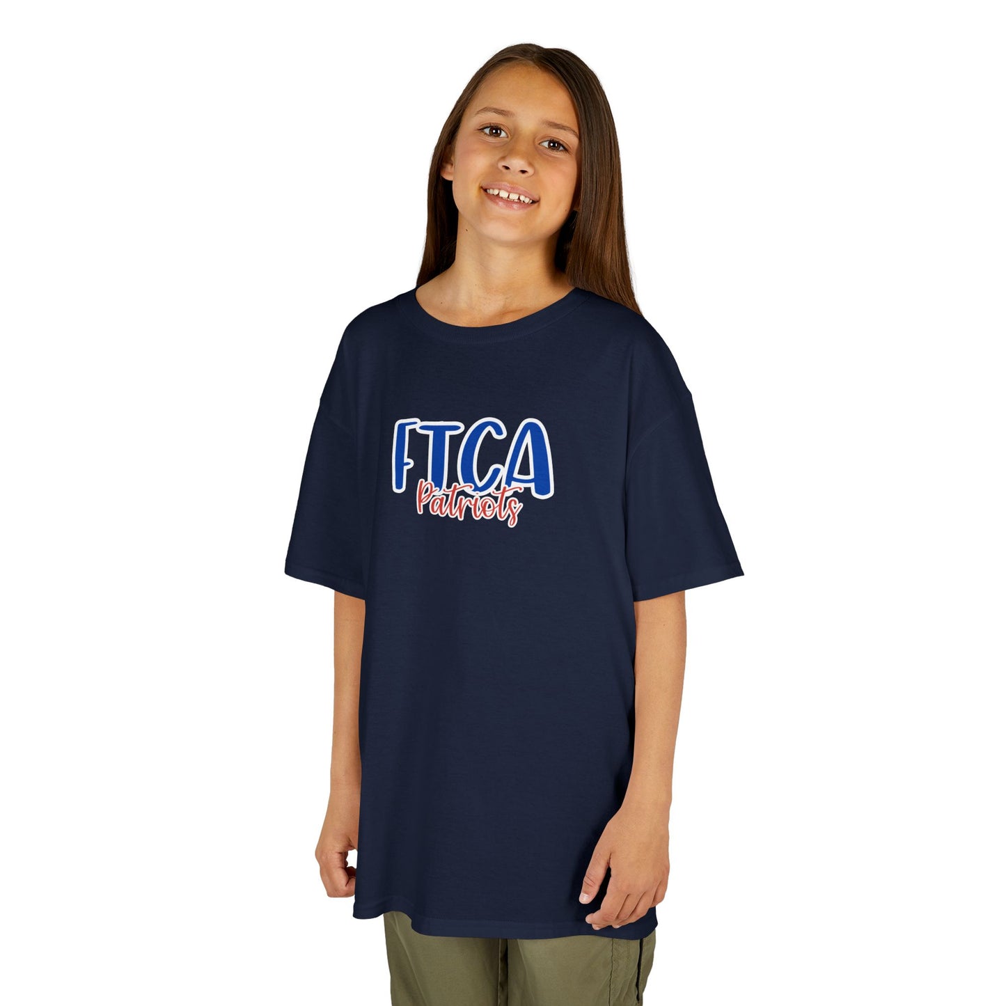 Gildan Kids Heavy Cotton Tee with Faith Training Patriots Style 2 Design, Cute Children's T-Shirt, School Spirit Apparel, Gift for Young Fans, Sporty Kids Wear