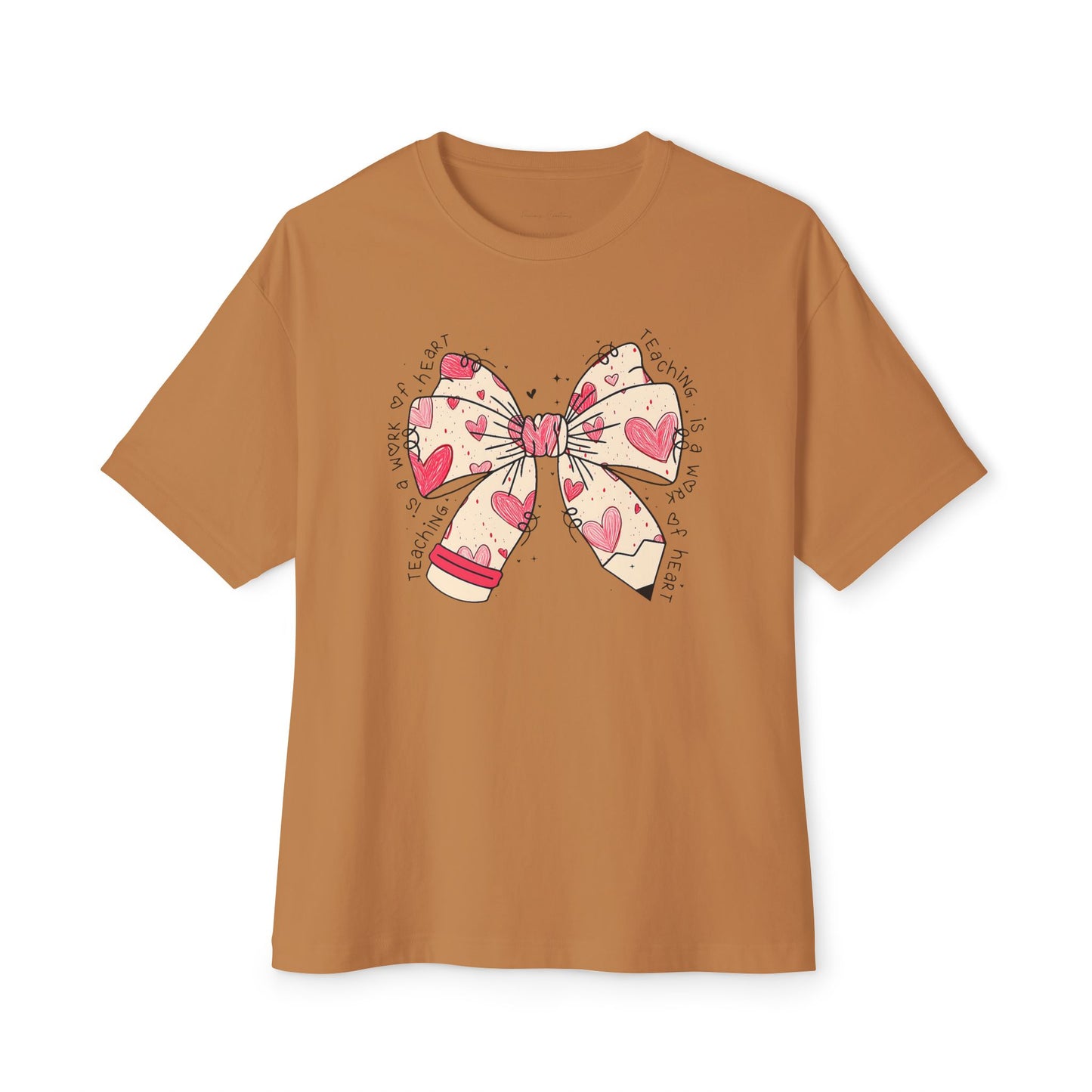Bella + Canvas Teaching is a Work of Heart Unisex Oversized Boxy Tee