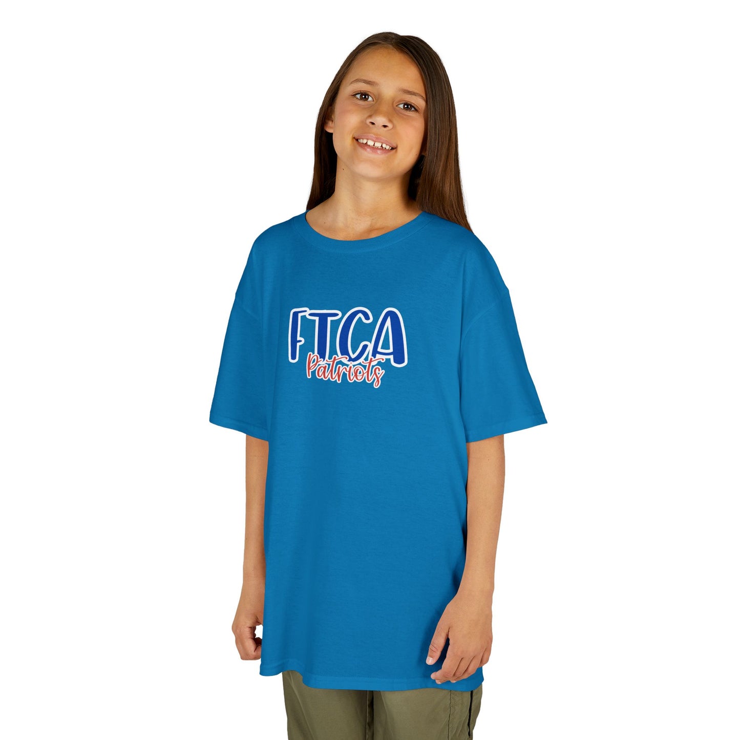 Gildan Kids Heavy Cotton Tee with Faith Training Patriots Style 2 Design, Cute Children's T-Shirt, School Spirit Apparel, Gift for Young Fans, Sporty Kids Wear