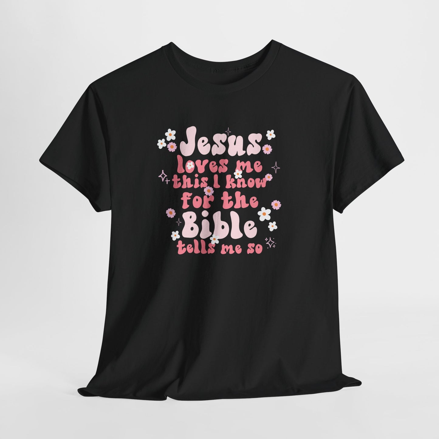 Gildan Jesus Loves Me Heavy Cotton Tee - Unisex Christian T-Shirt, Faith-Based Apparel, Gift for Church, Inspirational Top, Bible Verse Shirt