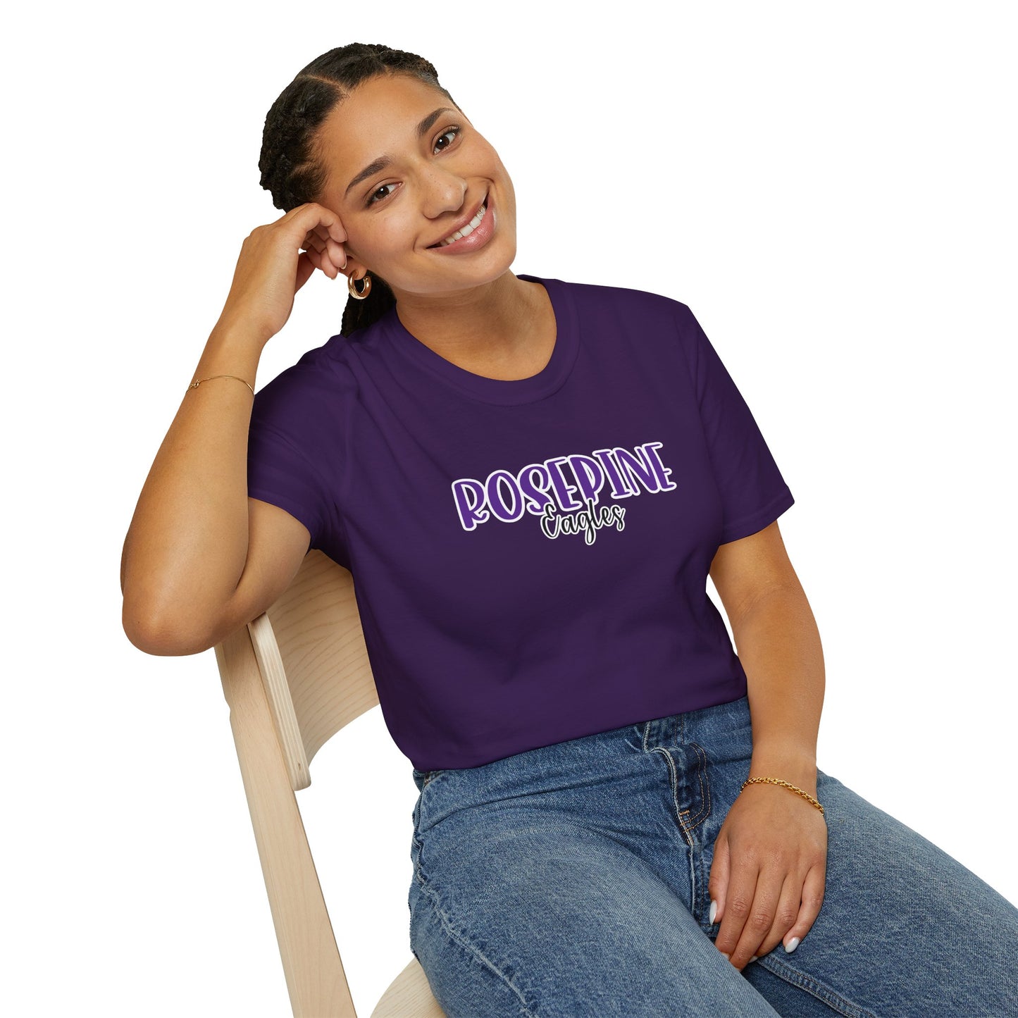 Gildan Rosepine Eagles Style 2 Unisex Softstyle T-Shirt, Cute Graphic Tee, Team Spirit Shirt, Casual Wear, Gift for Fans