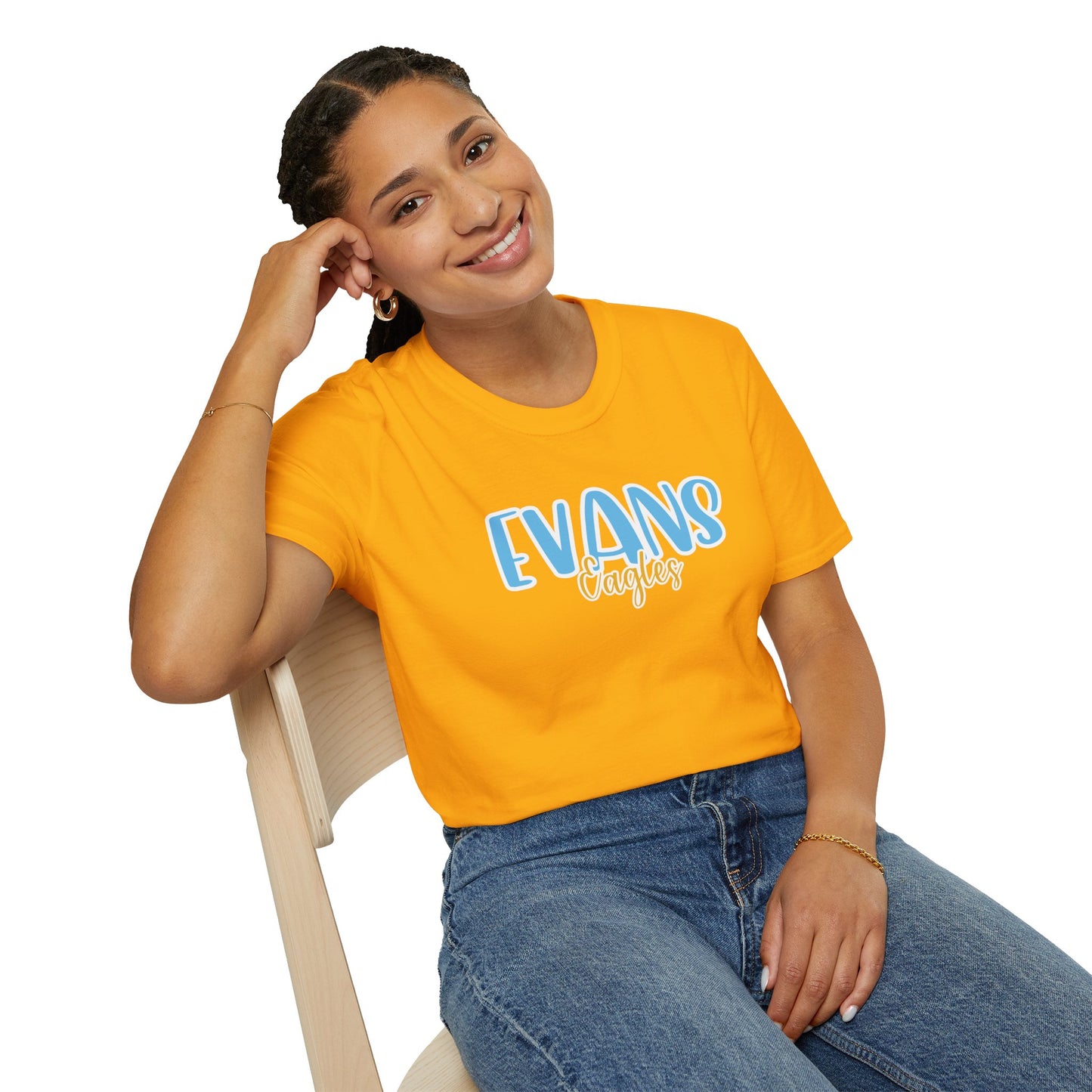 Gildan Evans Eagles Style 2 Unisex Softstyle T-Shirt, Cute Graphic Tee, Team Spirit Shirt, Casual Wear, Gift for Fans