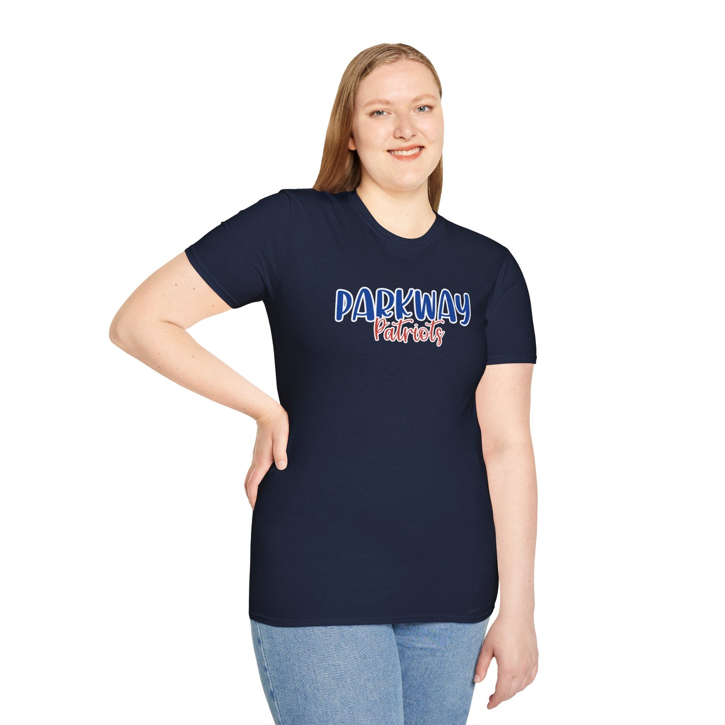 Gildan Parkway Patriots Style 2 Unisex Softstyle T-Shirt, Cute Graphic Tee, Team Spirit Shirt, Casual Wear, Gift for Fans