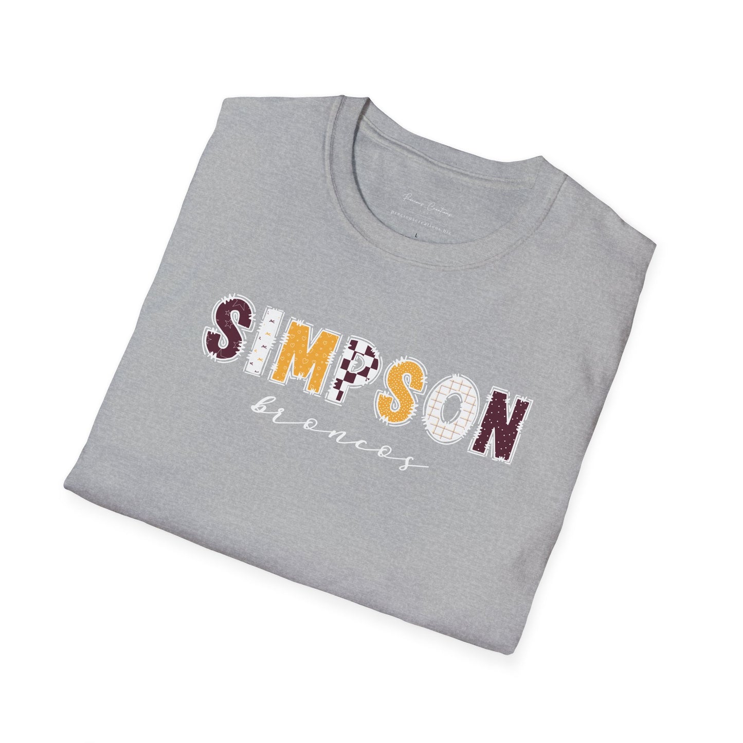 Gildan Simpson Broncos Unisex Softstyle T-Shirt, Cute Graphic Tee, Team Spirit Shirt, Casual Wear, Gift for Fans