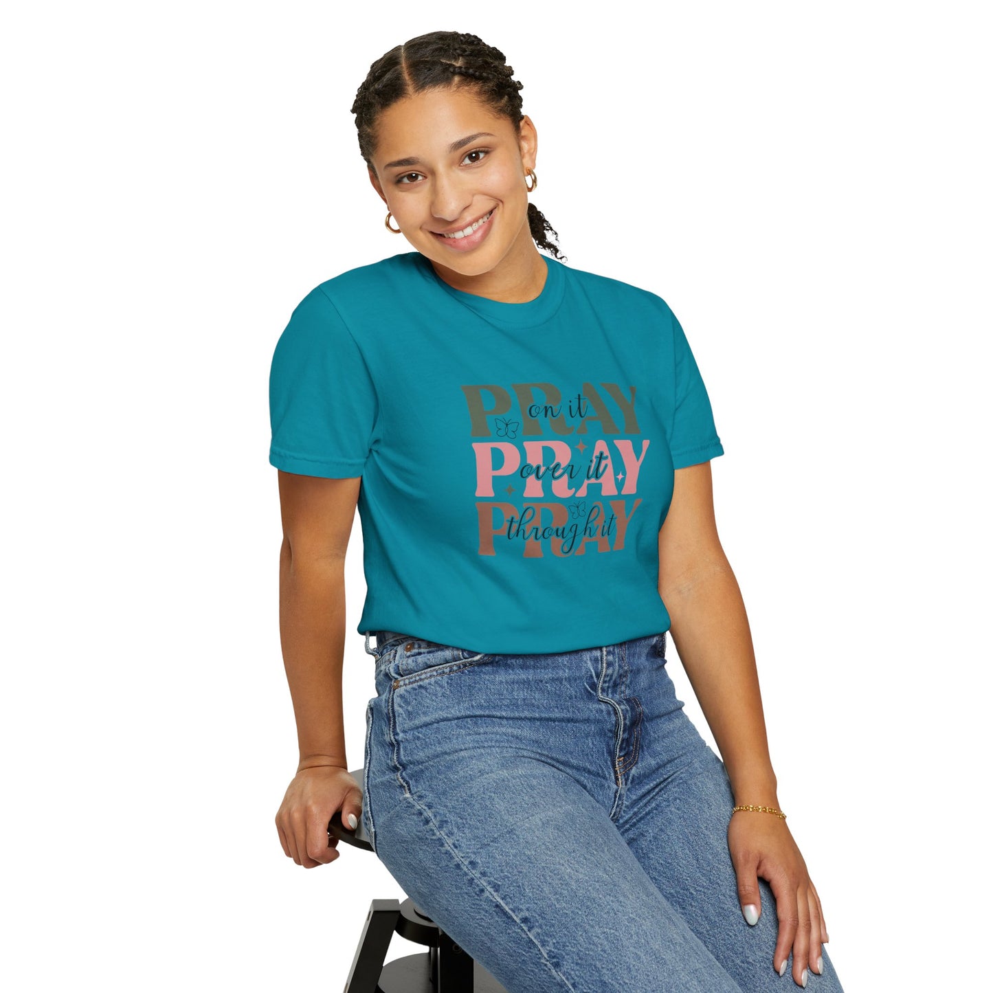 Pray About It Unisex Garment-Dyed T-shirt | Inspirational Tee, Faith Shirt, Casual Wear, Gift for Christians, Spiritually Uplifting Apparel
