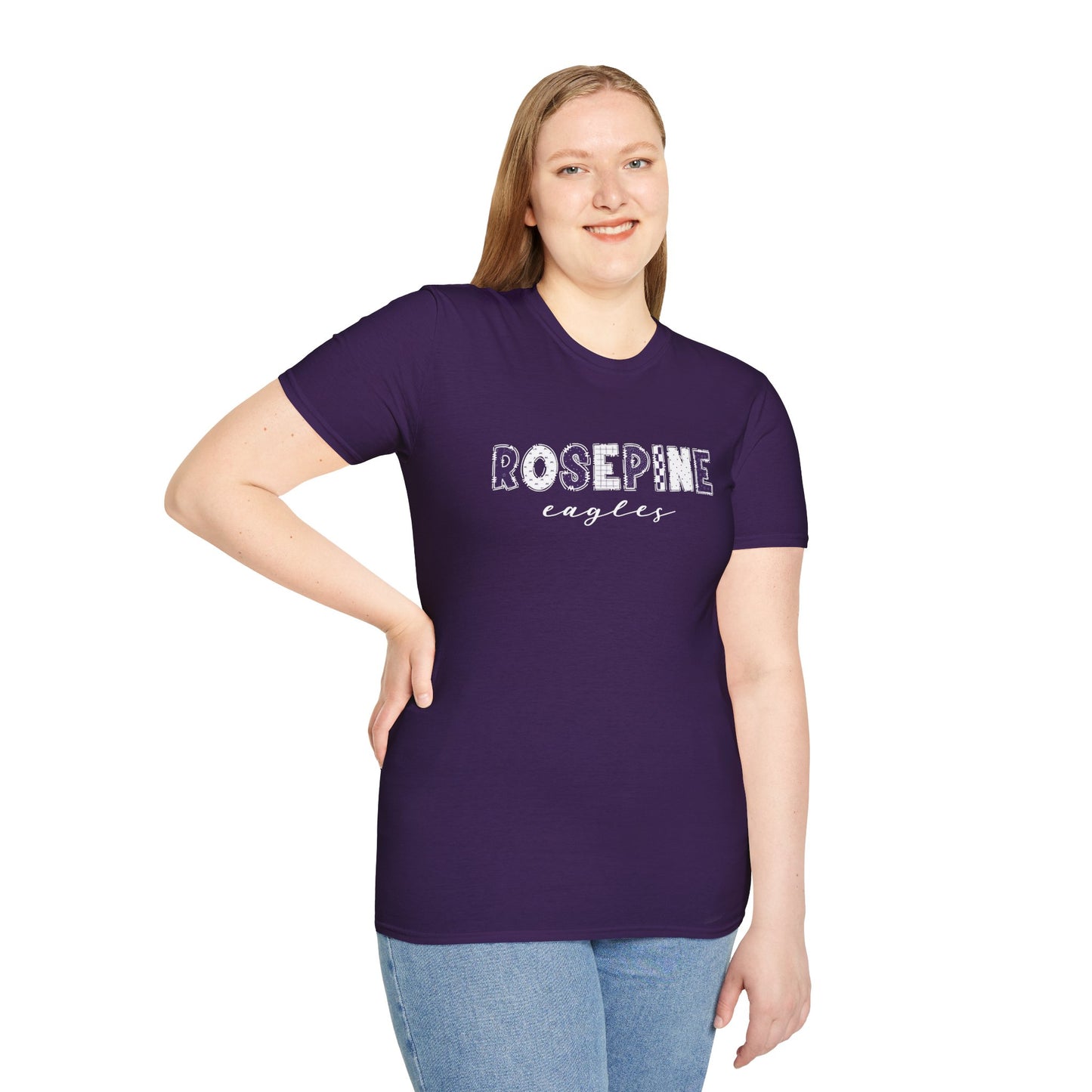 Gildan Rosepine Eagles Unisex Softstyle T-Shirt, Cute Graphic Tee, Team Spirit Shirt, Casual Wear, Gift for Fans