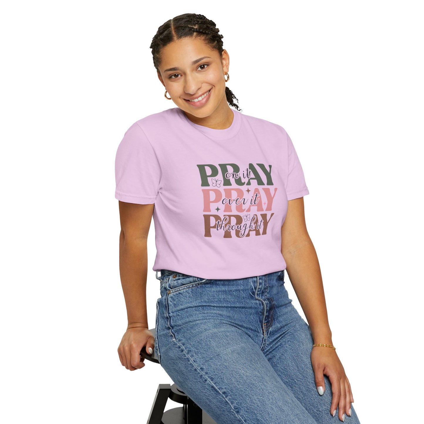 Pray About It Unisex Garment-Dyed T-shirt | Inspirational Tee, Faith Shirt, Casual Wear, Gift for Christians, Spiritually Uplifting Apparel