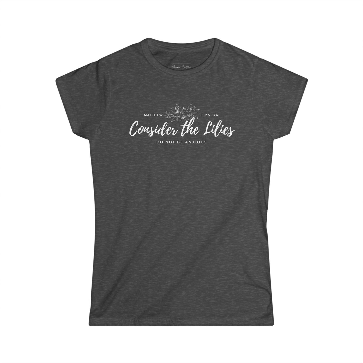 Gildan Inspirational Women's Tee - Consider the Lilies, Motivational Tshirt, Gift for Her, Faith Based Apparel, Christian Clothing, [...]