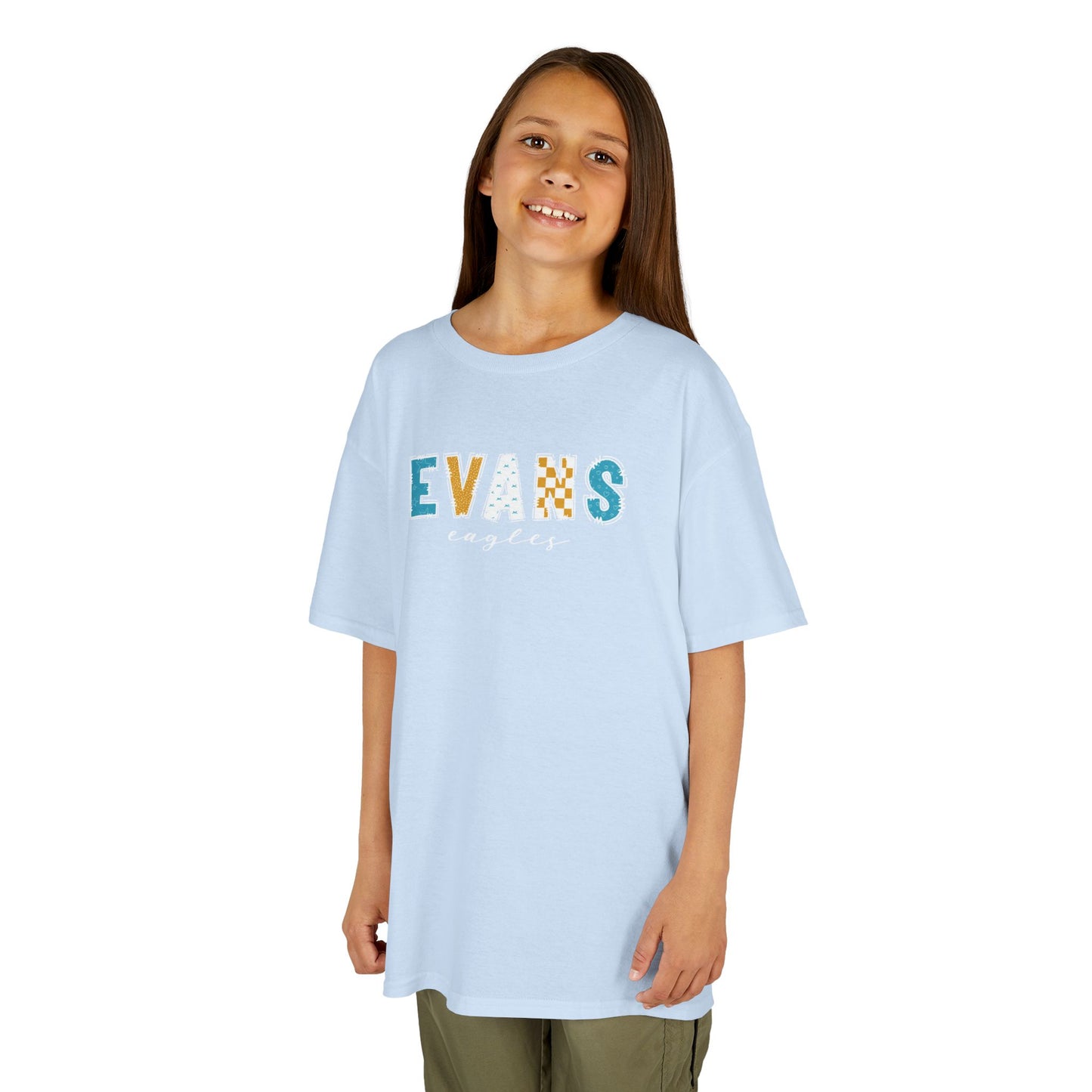 Gildan Kids Heavy Cotton Tee with Evans Eagles Design, Cute Children's T-Shirt, School Spirit Apparel, Gift for Young Fans, Sporty Kids Wear