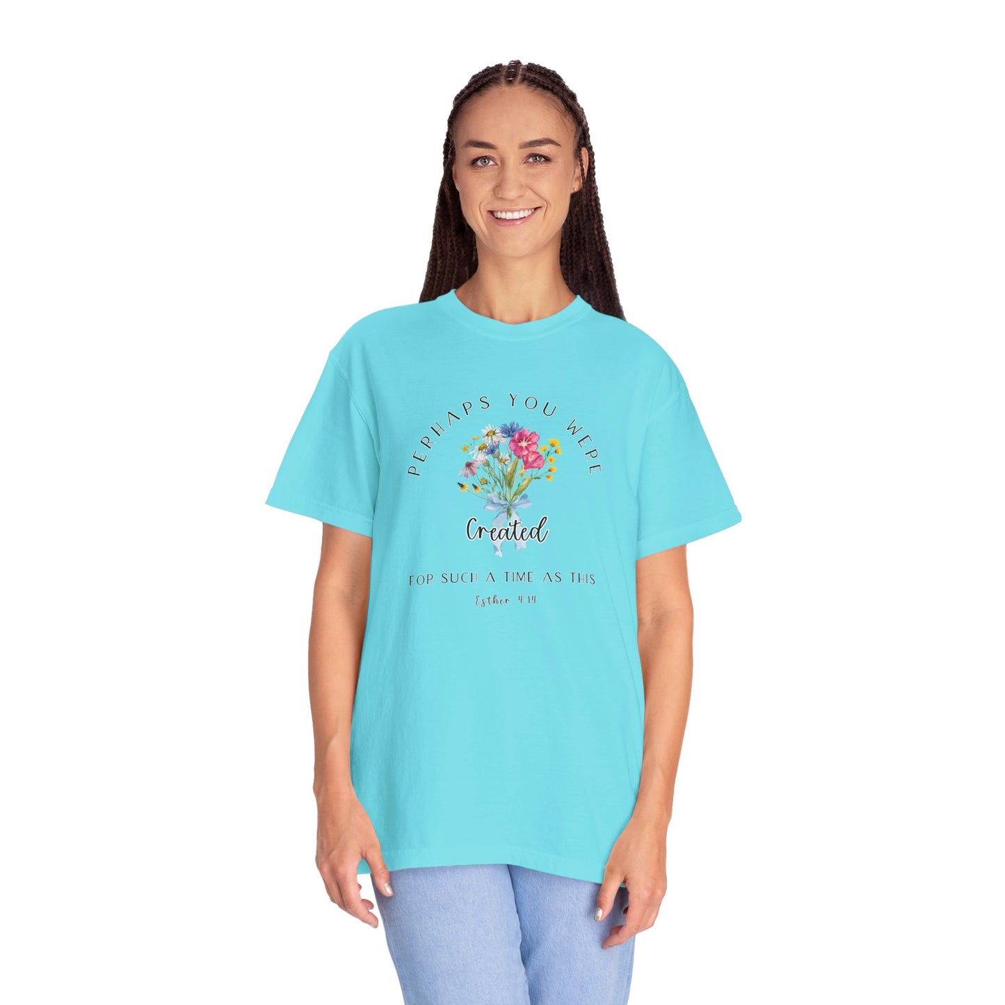 Comfort Colors Esther 4:14 Light colors Inspirational Floral T-Shirt, Unisex Garment-Dyed Tee, Perfect Gift, Spiritual Apparel, Thoughtful Quote Shirt, Everyday Wear