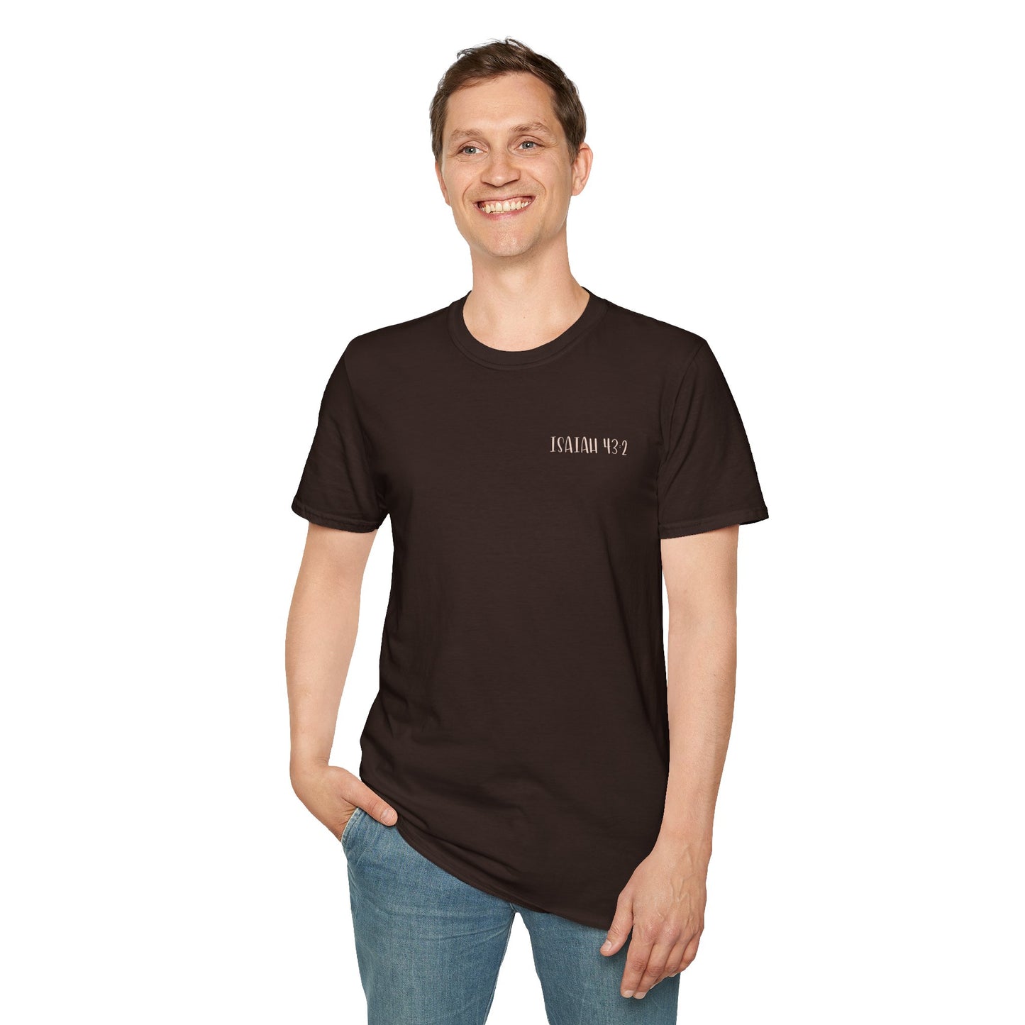 Gordy Fundraiser- Gildan Isaiah 43:2 Unisex Softstyle T-Shirt, Eco-Friendly Tee, Casual Wear, Gift for Nature Lovers, Ocean Theme Shirt, Inspirational Quote Top