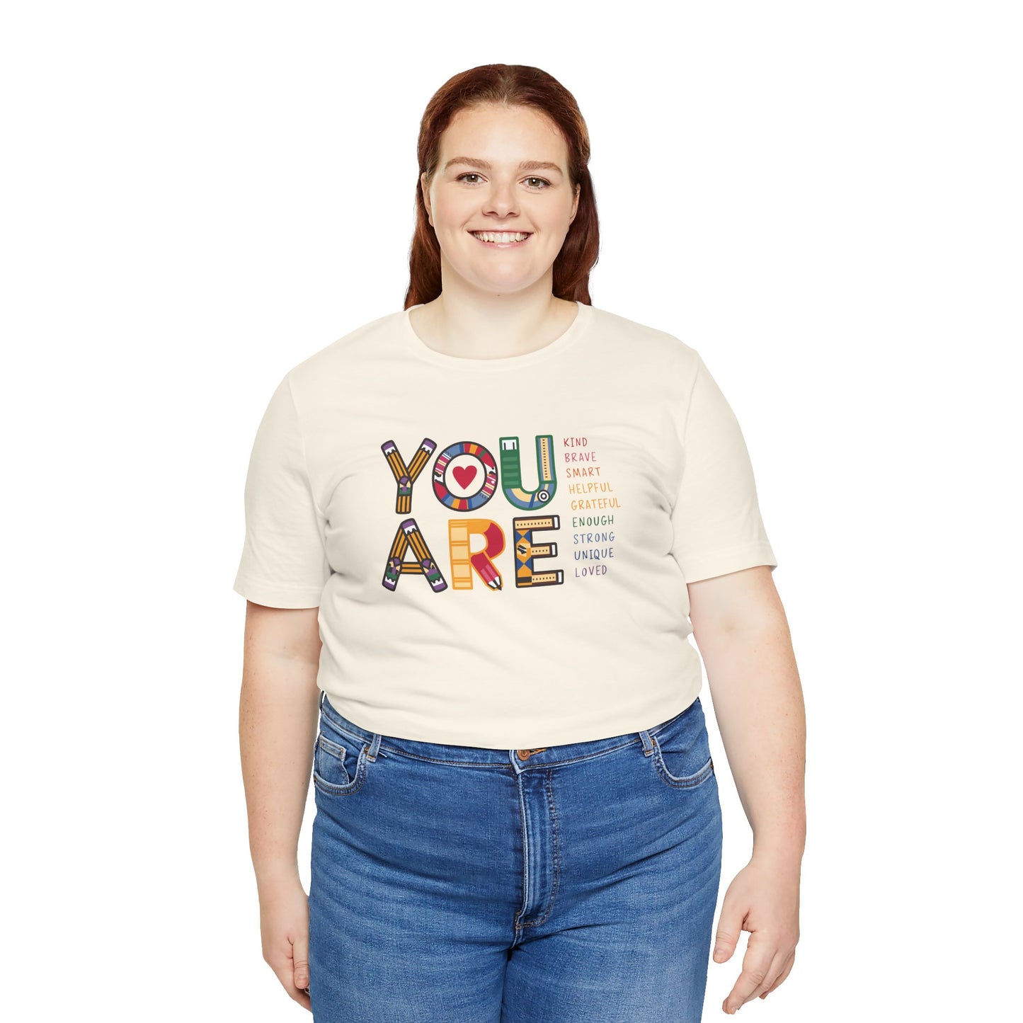 Bella + Canvas Teacher Tee, Unisex Jersey Short Sleeve Tee, Comfortable, You are Affirmations