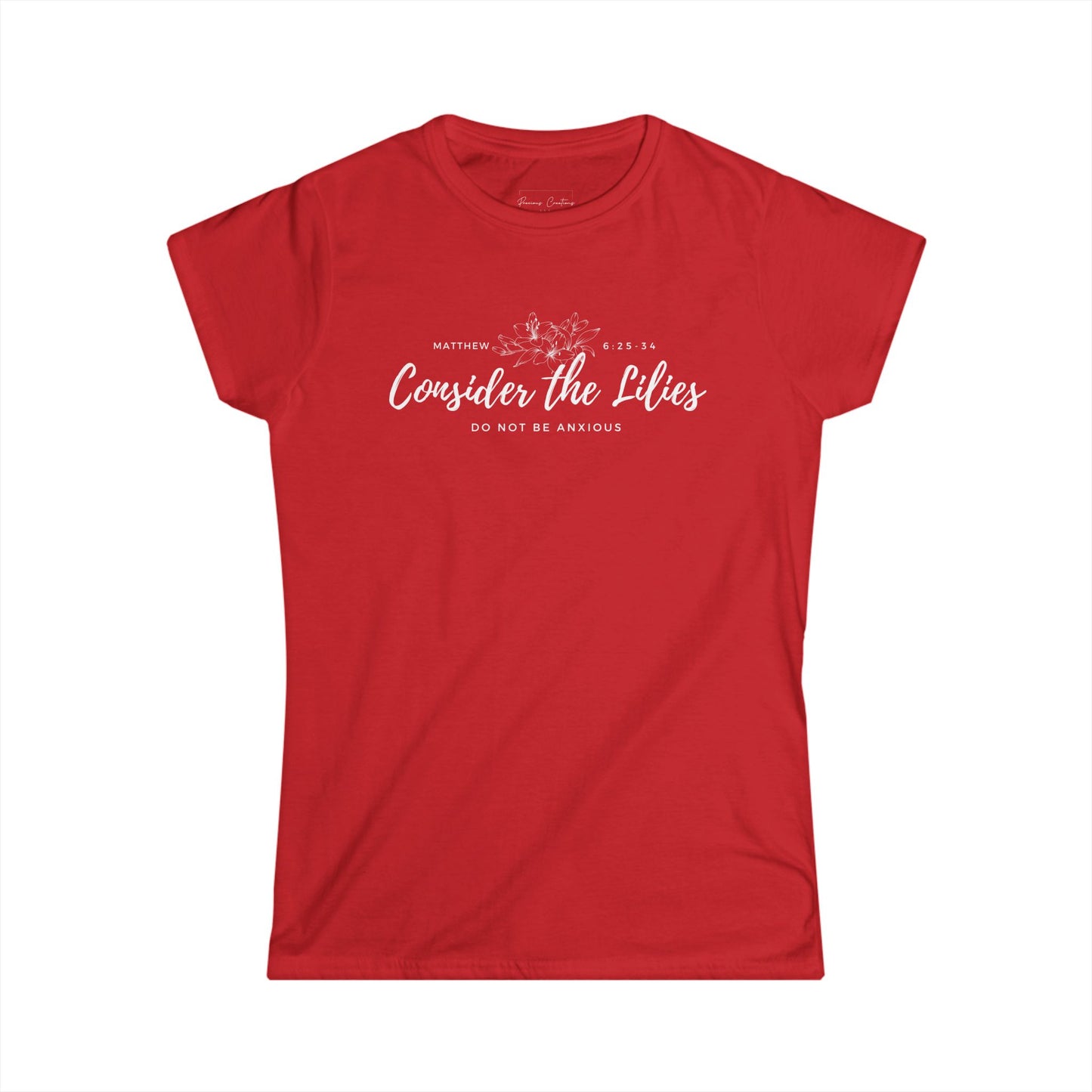 Gildan Inspirational Women's Tee - Consider the Lilies, Motivational Tshirt, Gift for Her, Faith Based Apparel, Christian Clothing, [...]